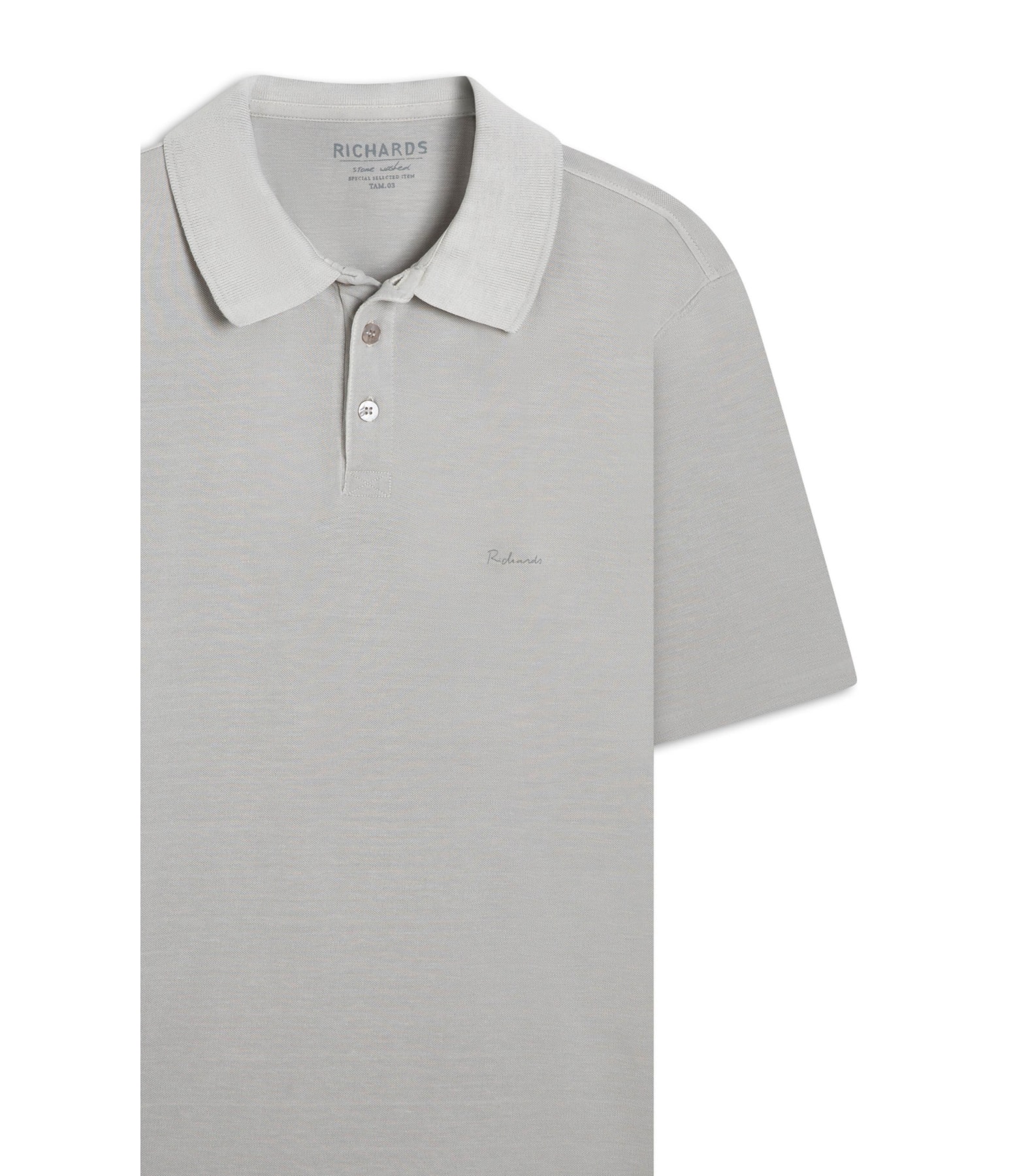 Polo Piquet Washed Prata