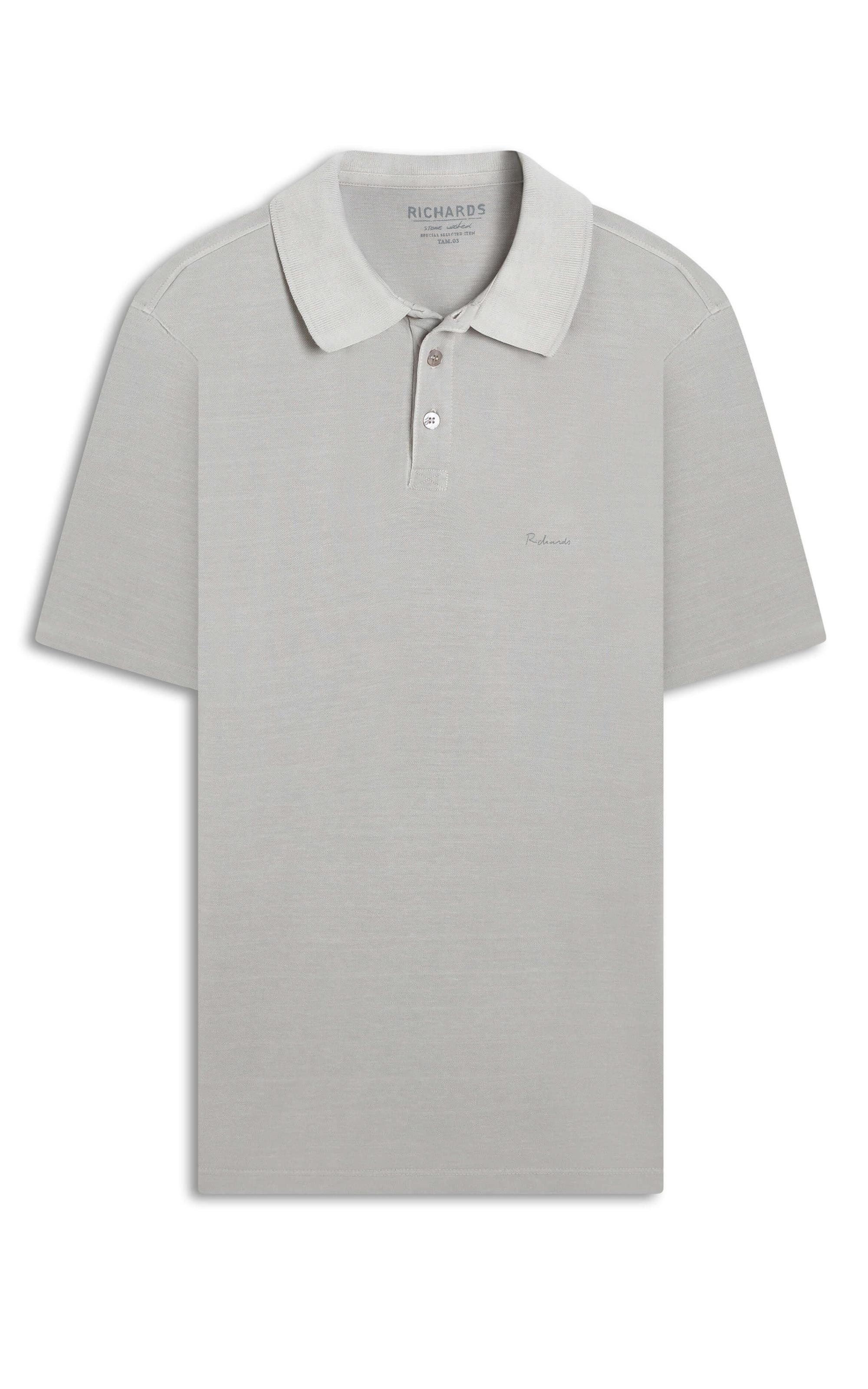 Polo Piquet Washed Prata