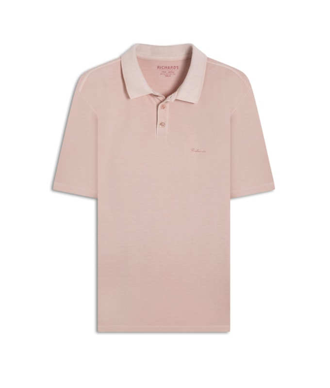 Polo Piquet Washed Rosa