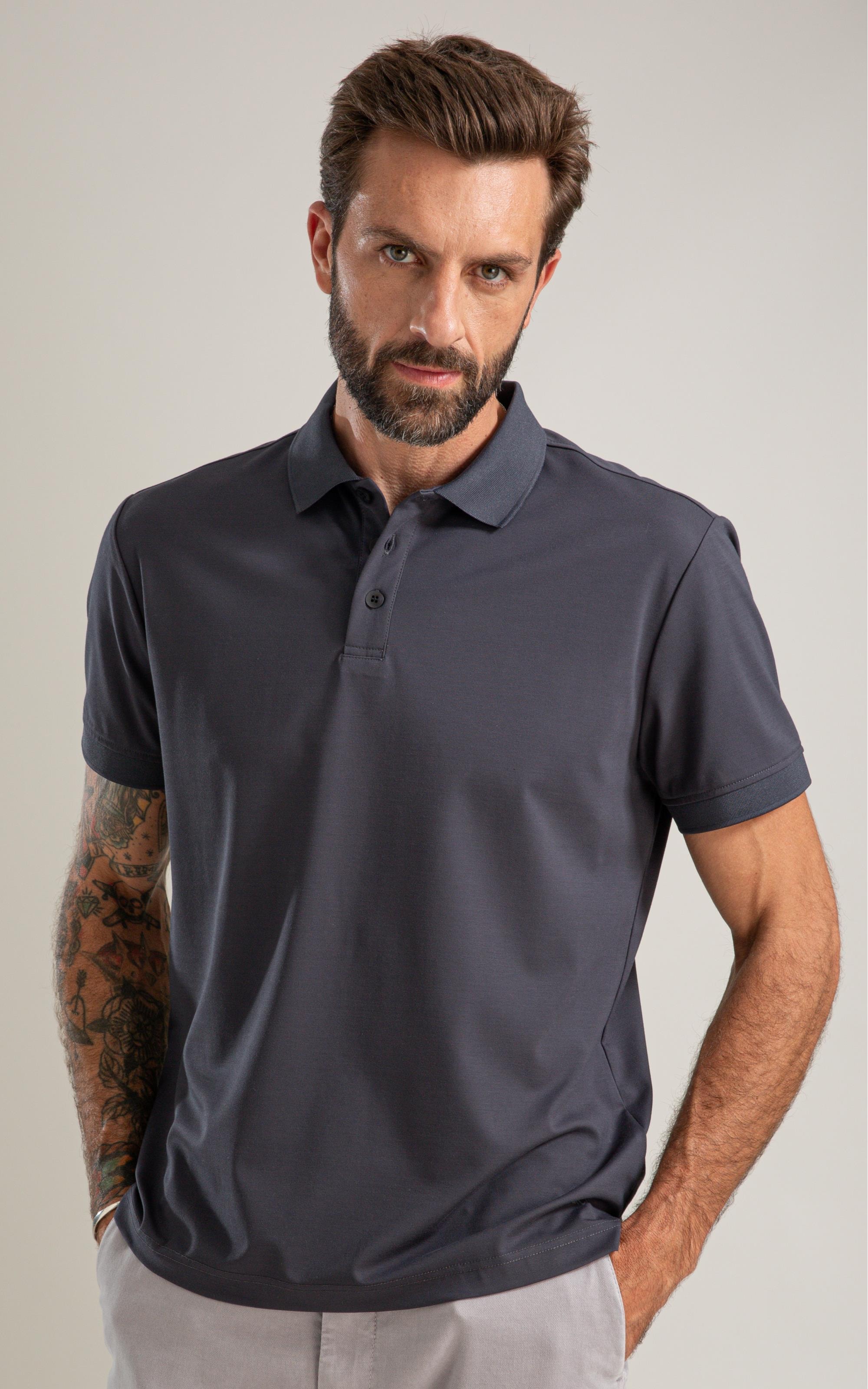 Polo Rch Tech Mc Basic Fit Grafite
