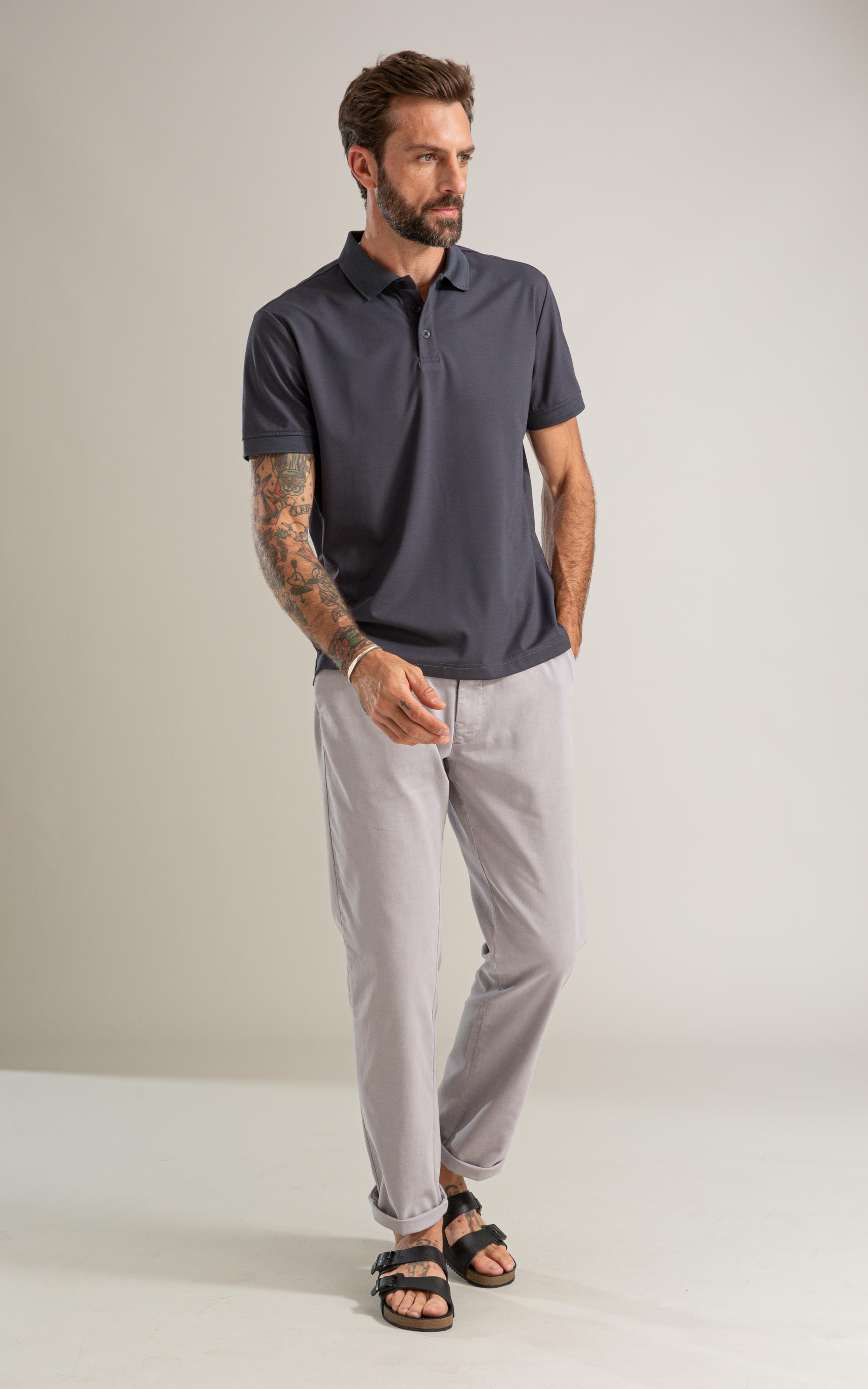 Polo Rch Tech Mc Basic Fit Grafite