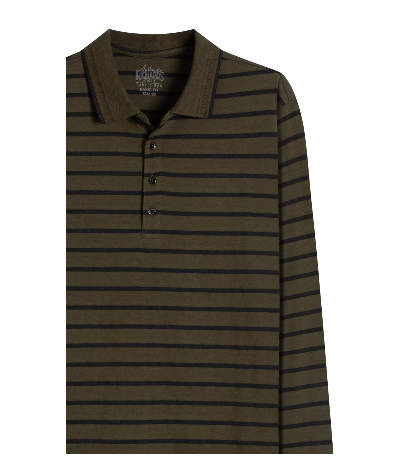 Polo Rugby Listrado Ml Verde Militar