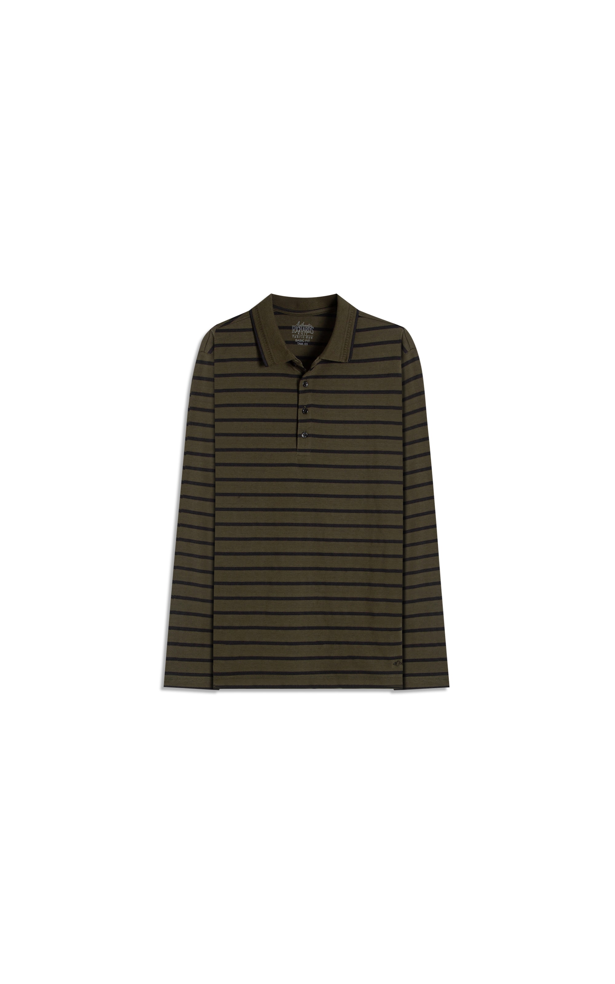 Polo Rugby Listrado Ml Verde Militar