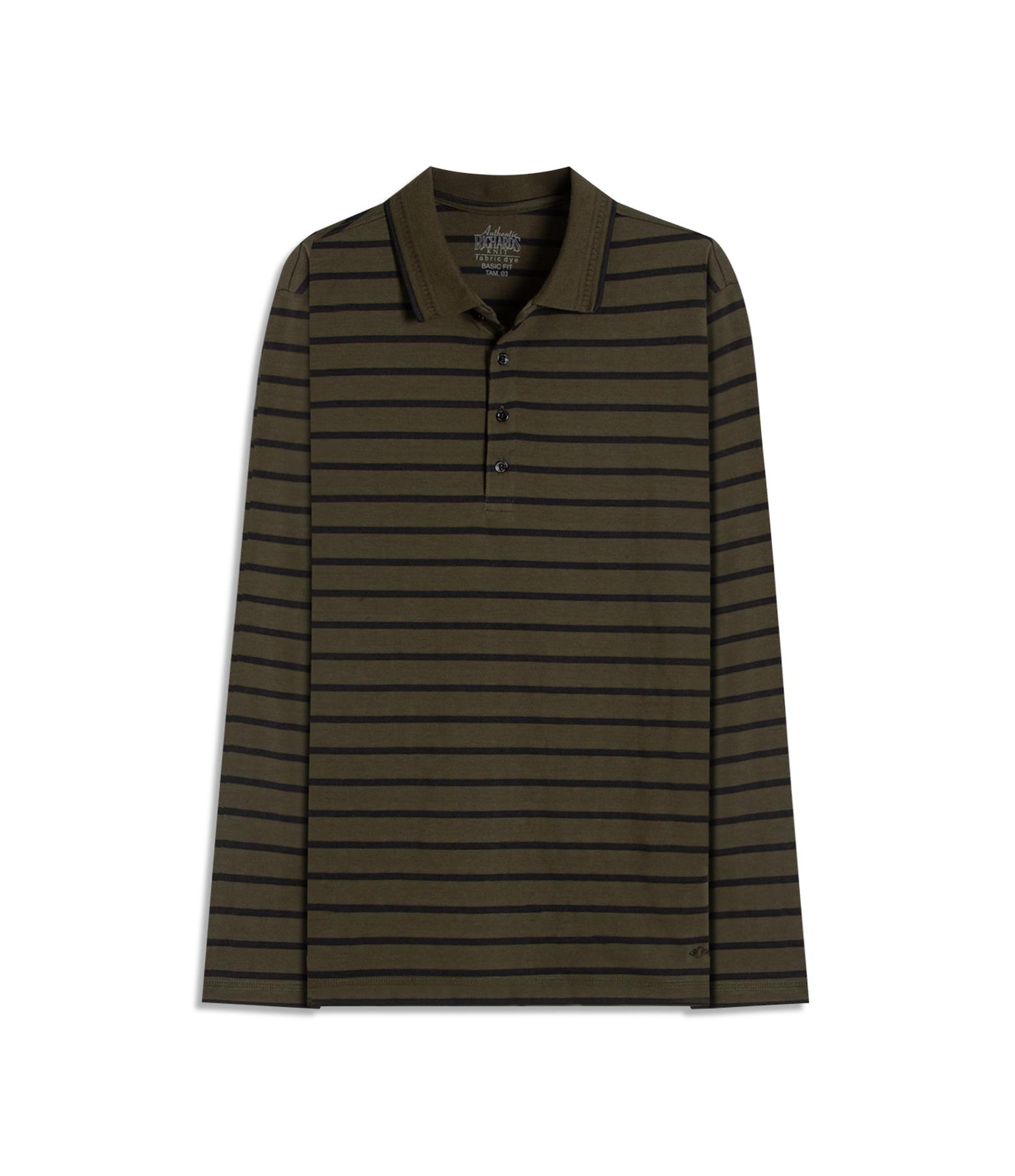Polo Rugby Listrado Ml Verde Militar