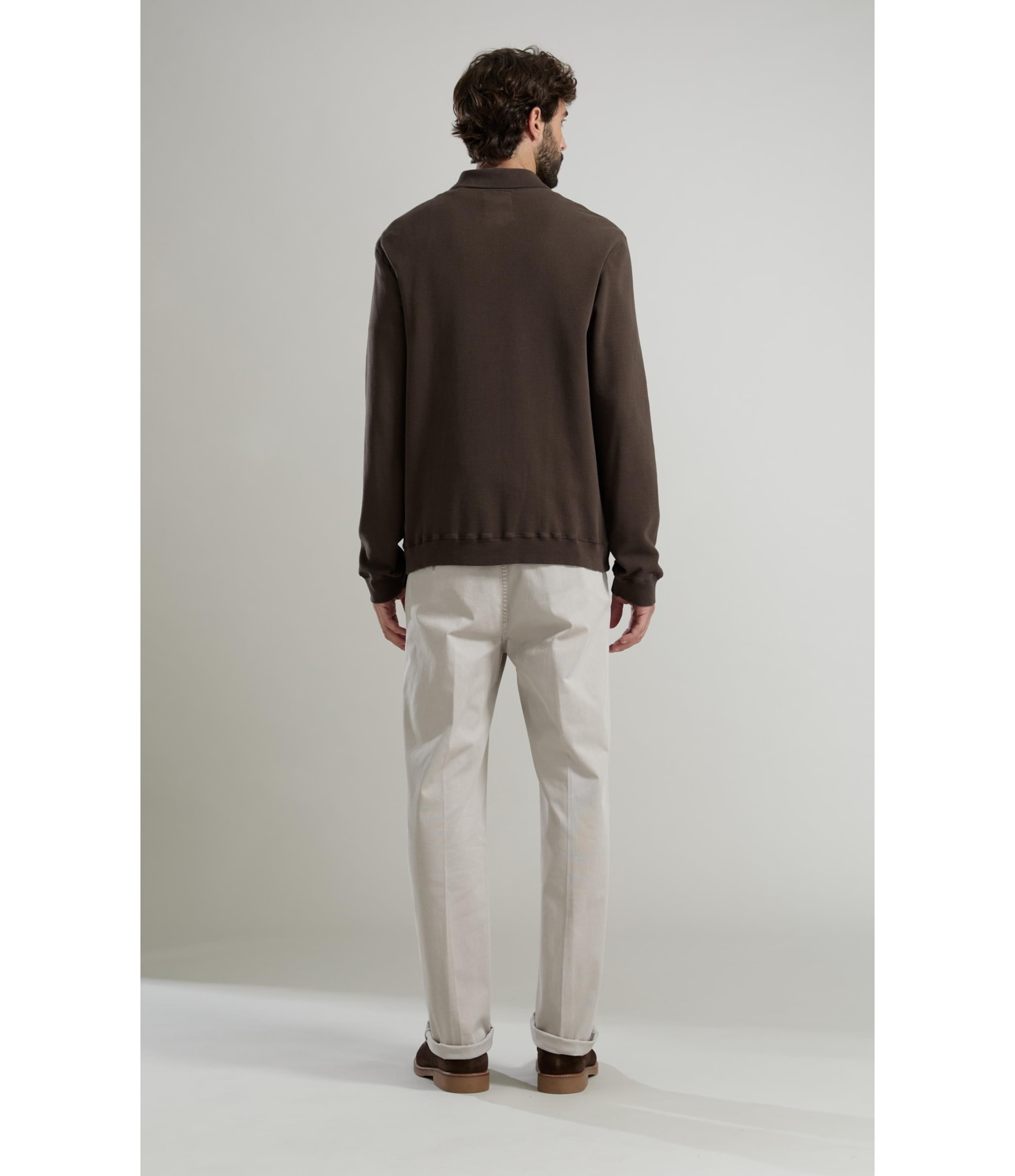 Polo Rugby Quadrile Ml Basic Fit Tabaco