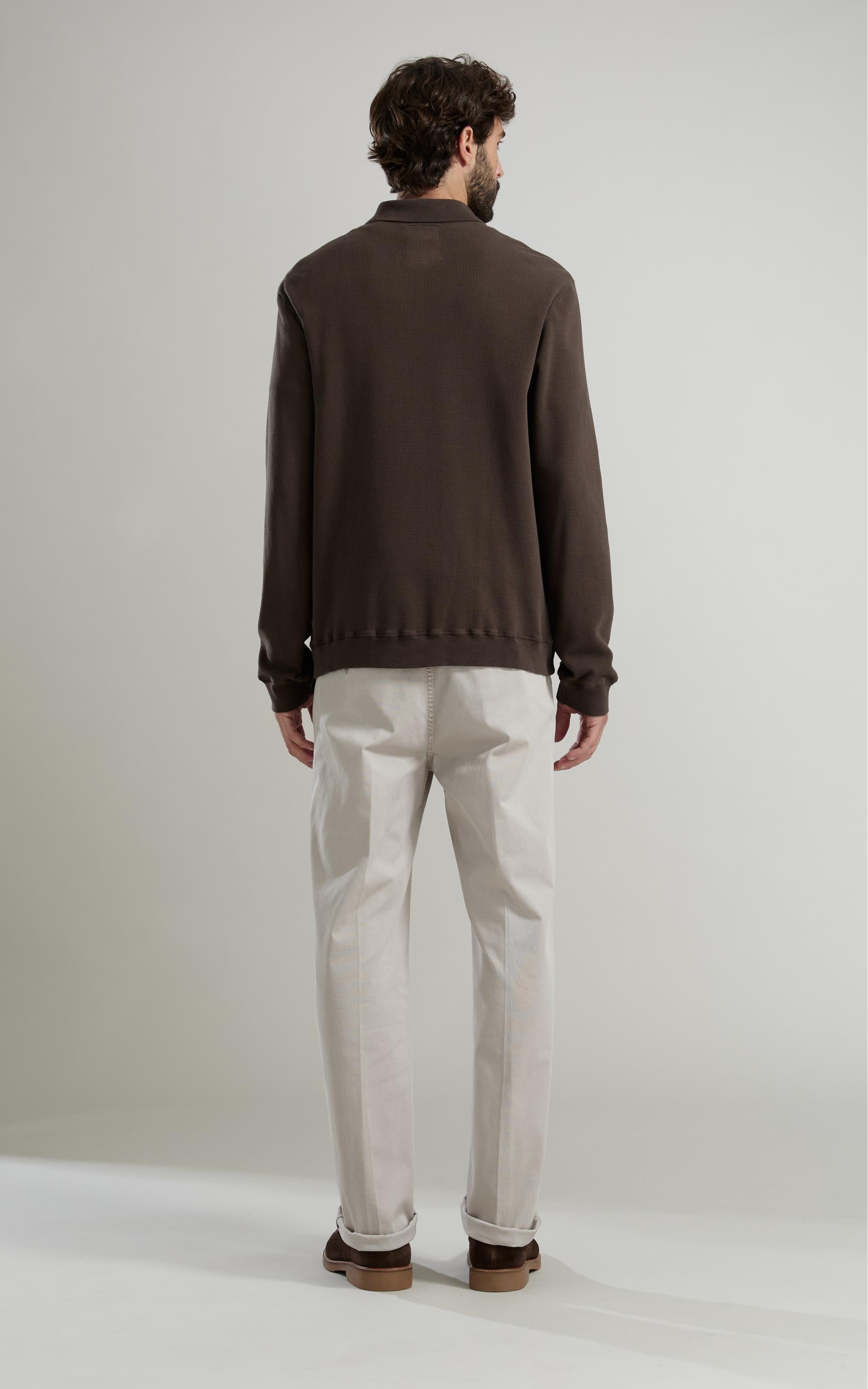 Polo Rugby Quadrile Ml Basic Fit Tabaco