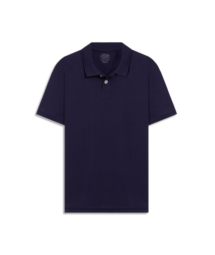 Polo Textura Mock Dark Navy