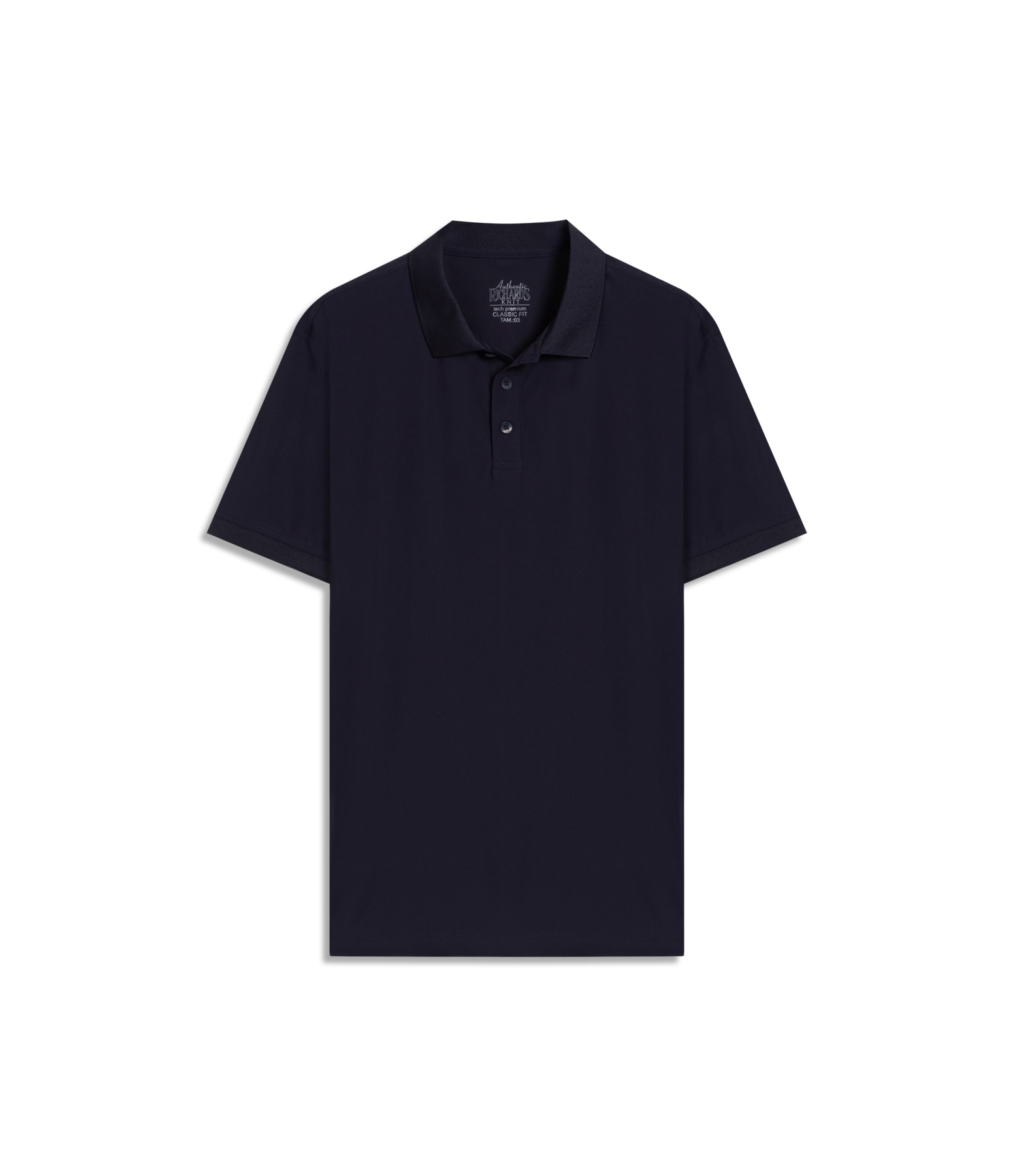 Polo Texture Tech Mc Basic Fit Marinho