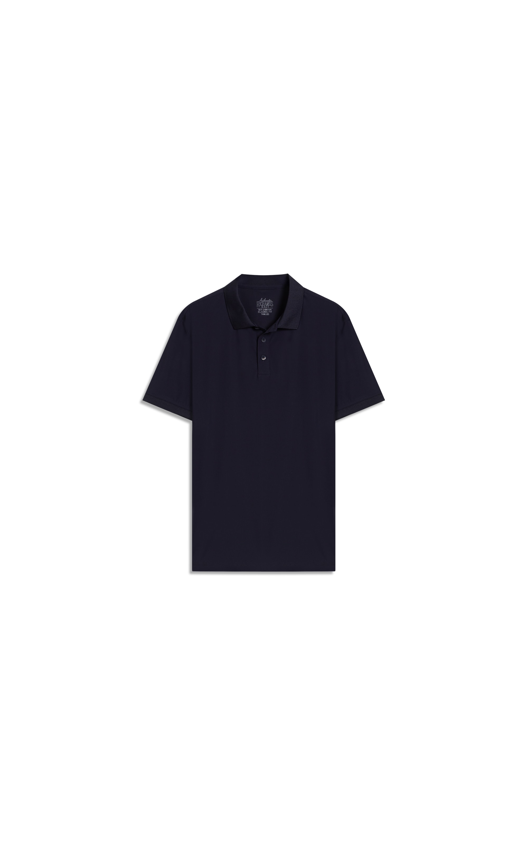 Polo Texture Tech Mc Basic Fit Marinho