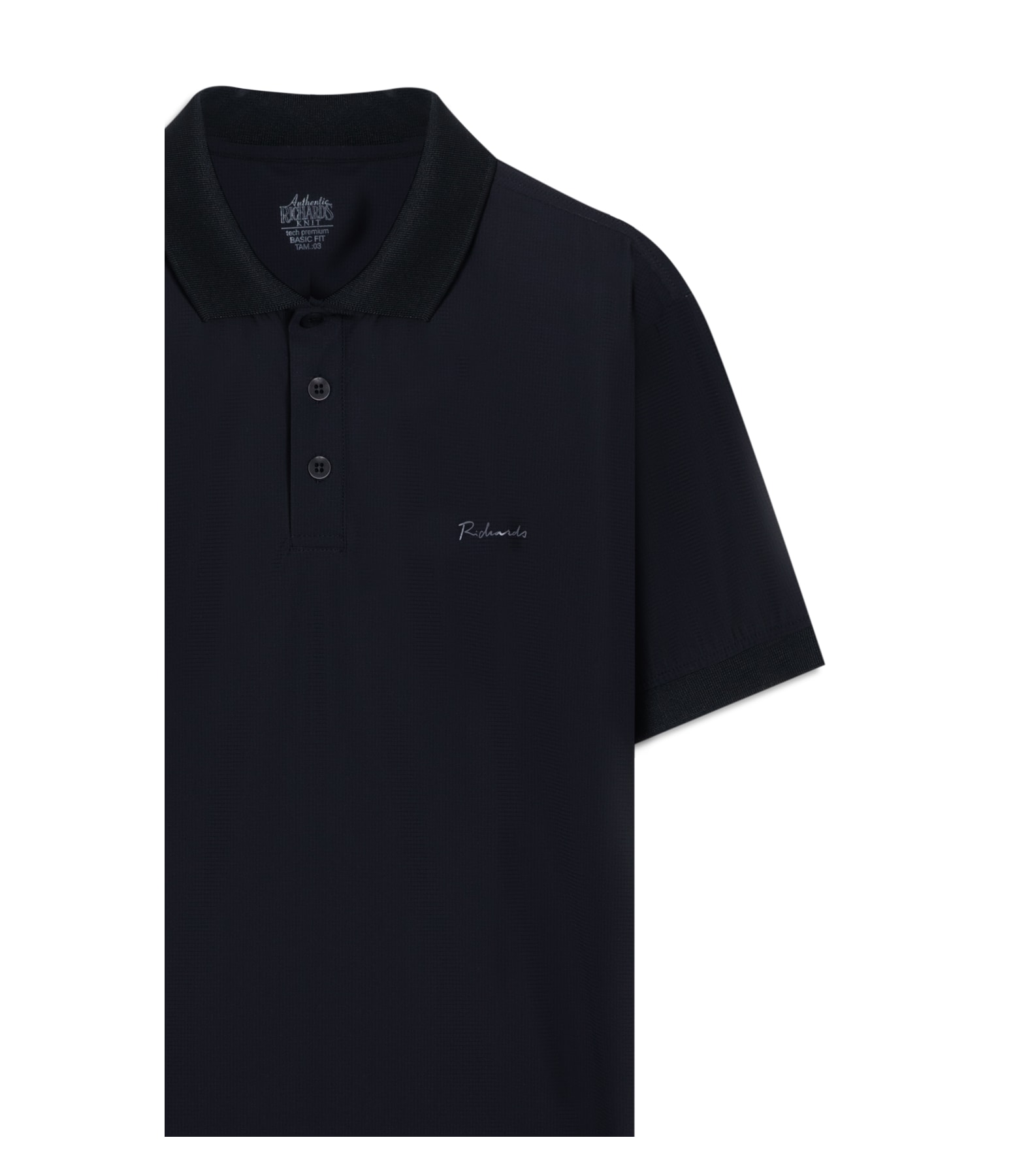 Polo Texture Tech Mc Basic Fit Preto