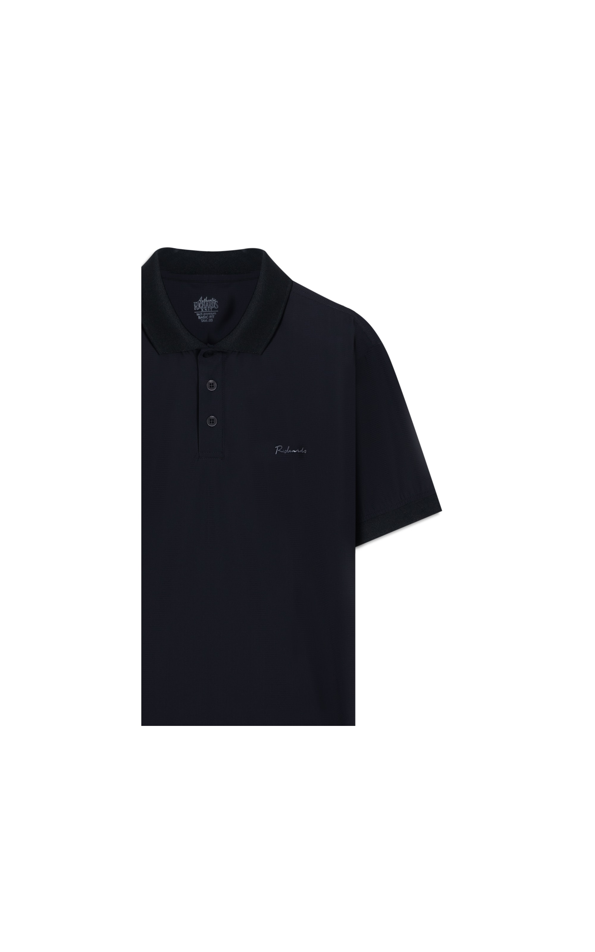 Polo Texture Tech Mc Basic Fit Preto