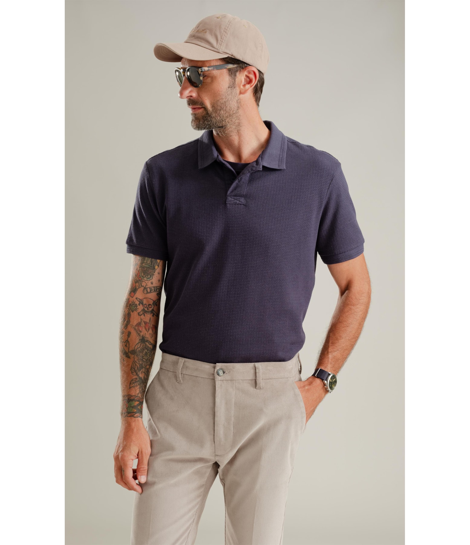 Polo Tricot Abracei Mc Dark Navy