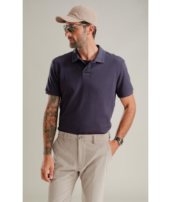 Polo Tricot Abracei Mc Dark Navy