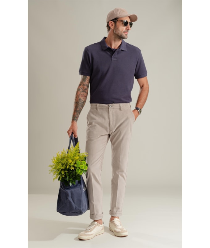 Polo Tricot Abracei Mc Dark Navy