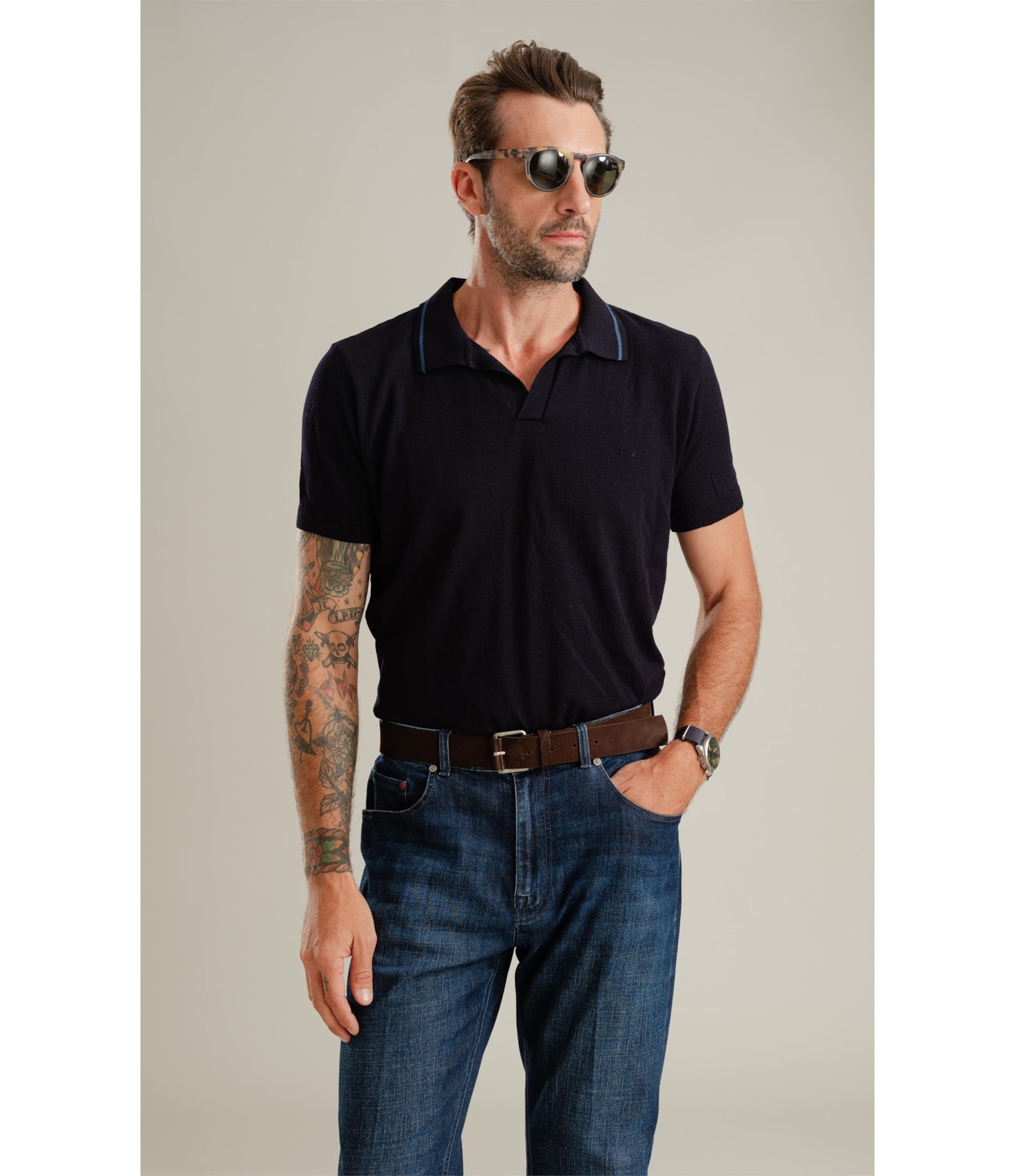 Polo Tricot Luc Dark Navy