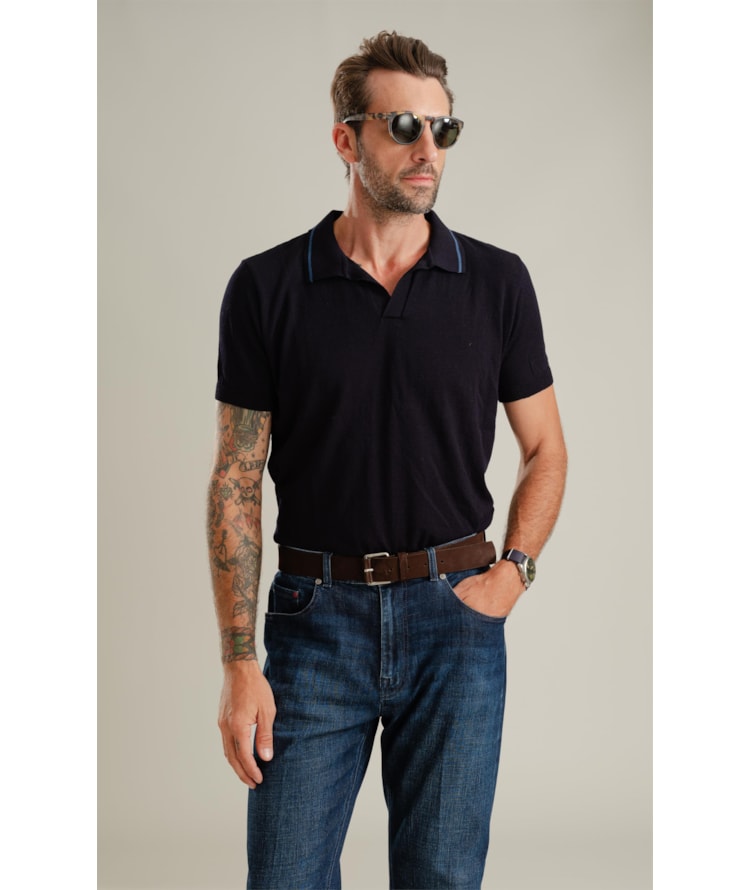 Polo Tricot Luc Dark Navy