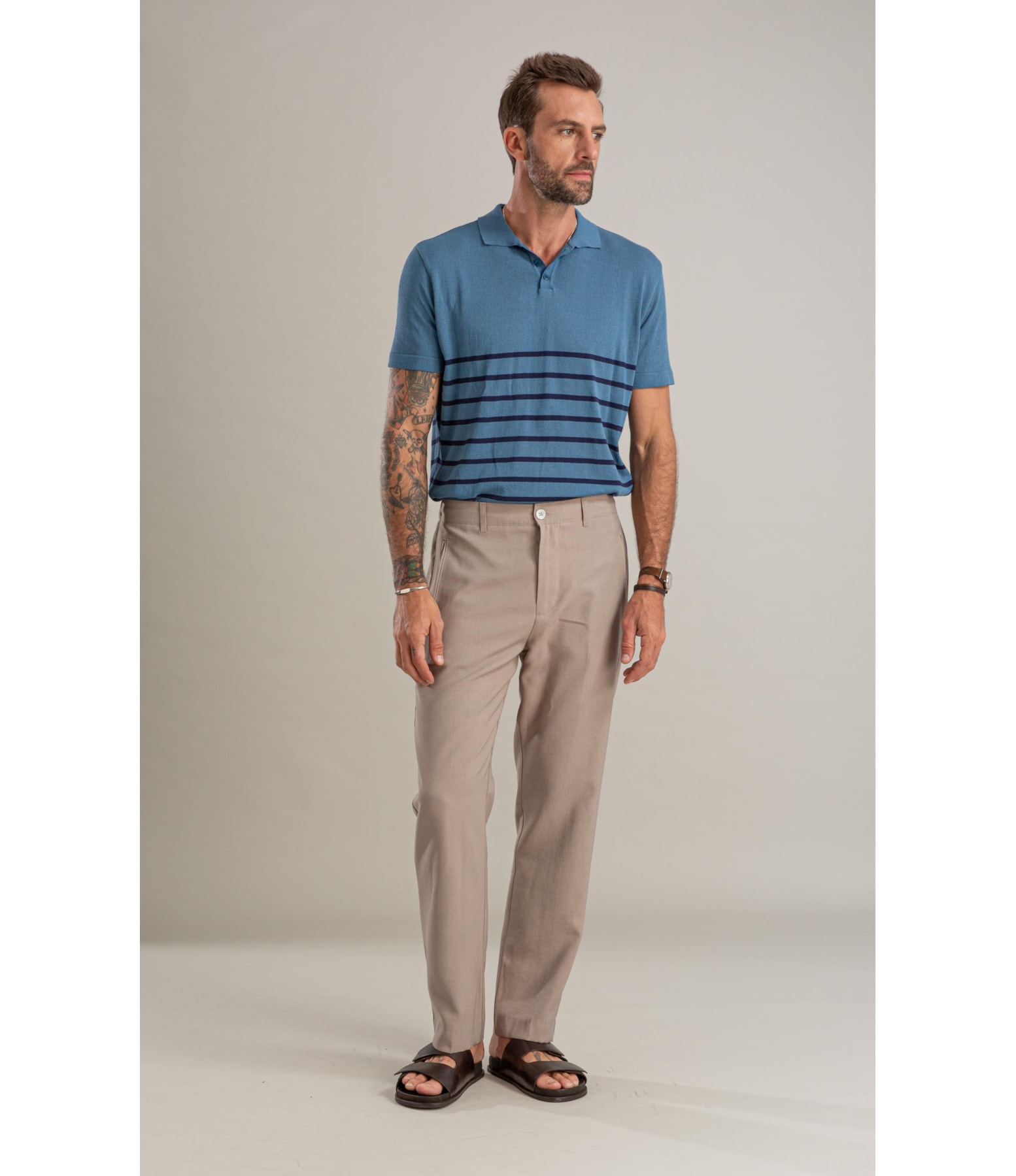 Polo Tricot Vitor Azul Jeans