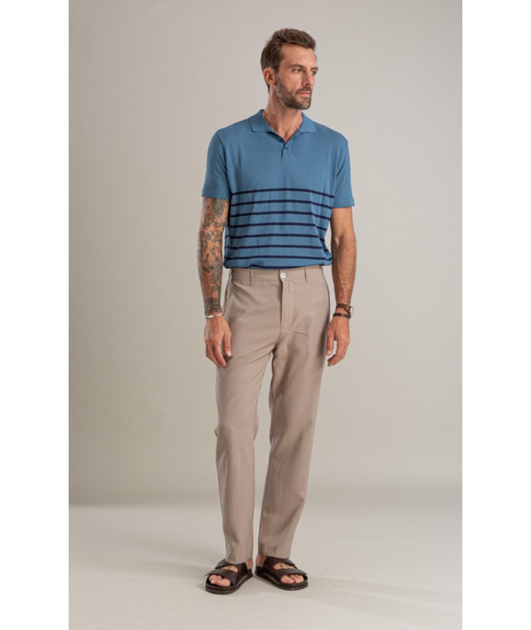 Polo Tricot Vitor Azul Jeans