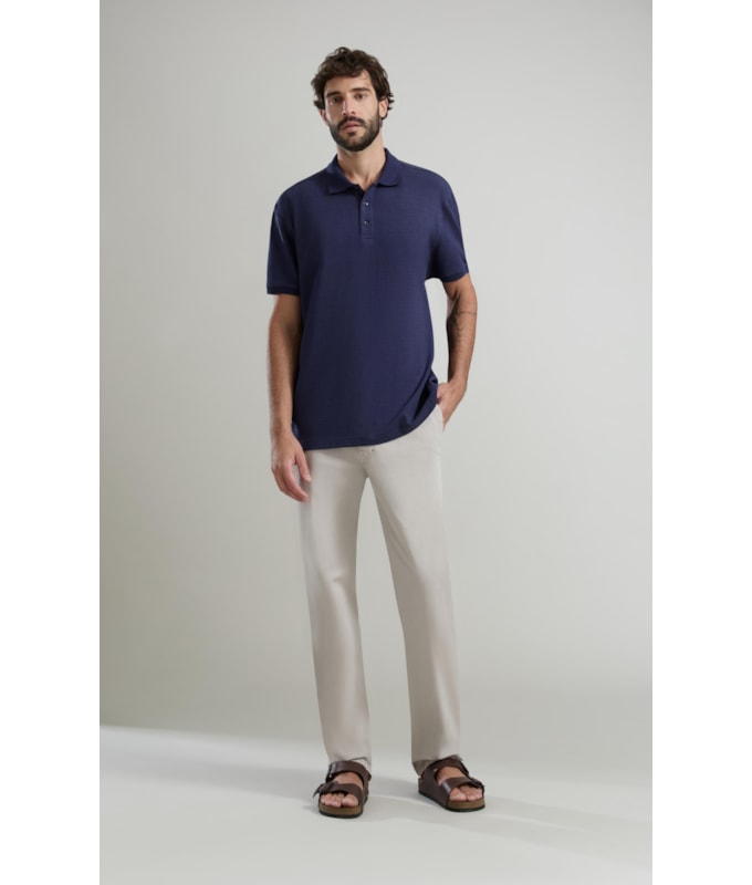 Polo Tricot Zest Mc Basic Fit Dark Navy