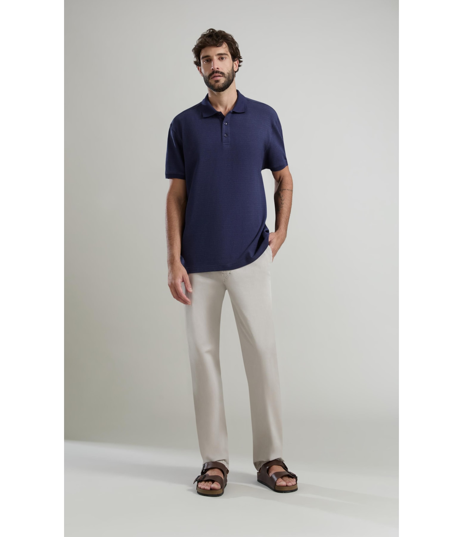Polo Tricot Zest Mc Basic Fit Dark Navy