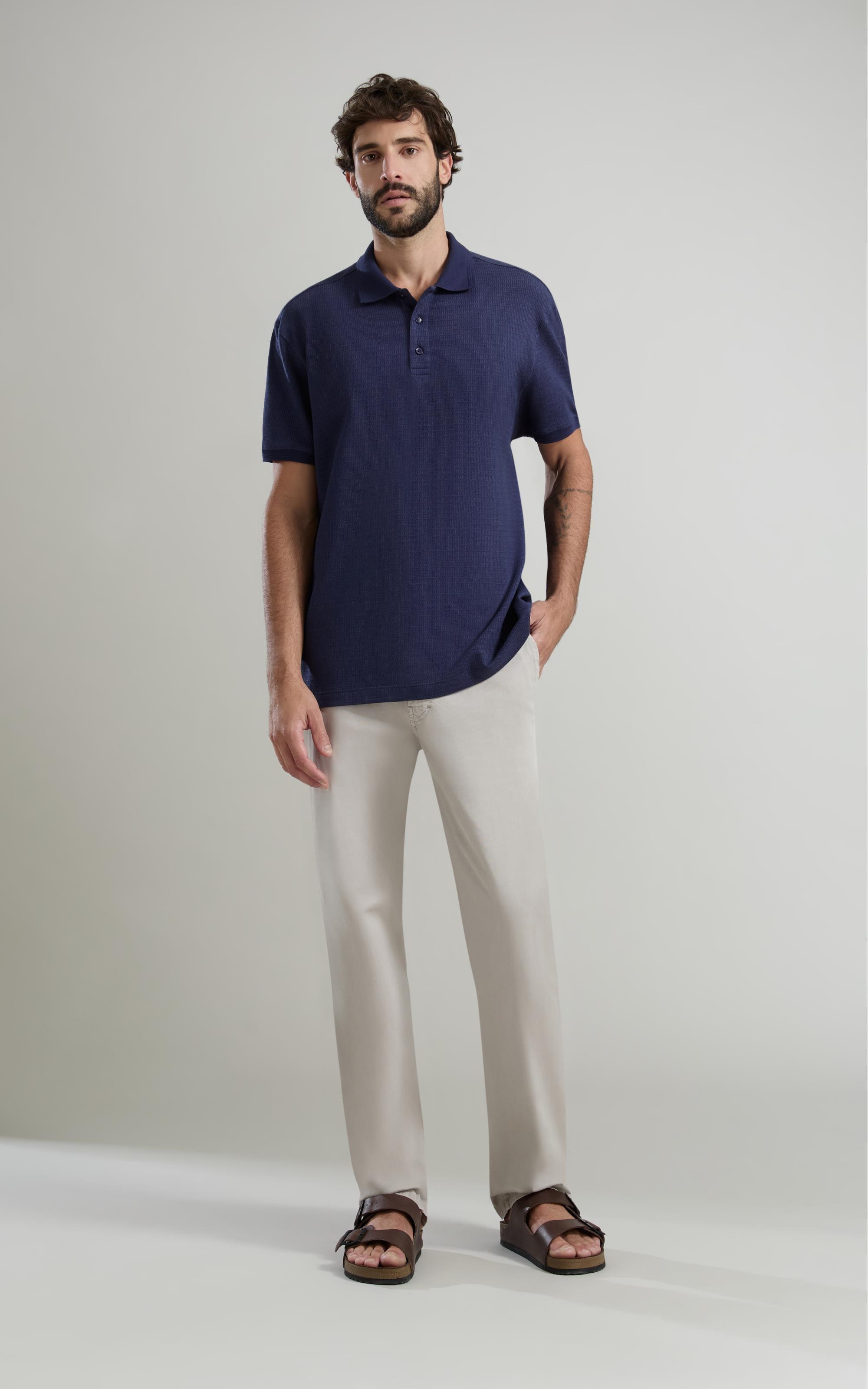Polo Tricot Zest Mc Basic Fit Dark Navy