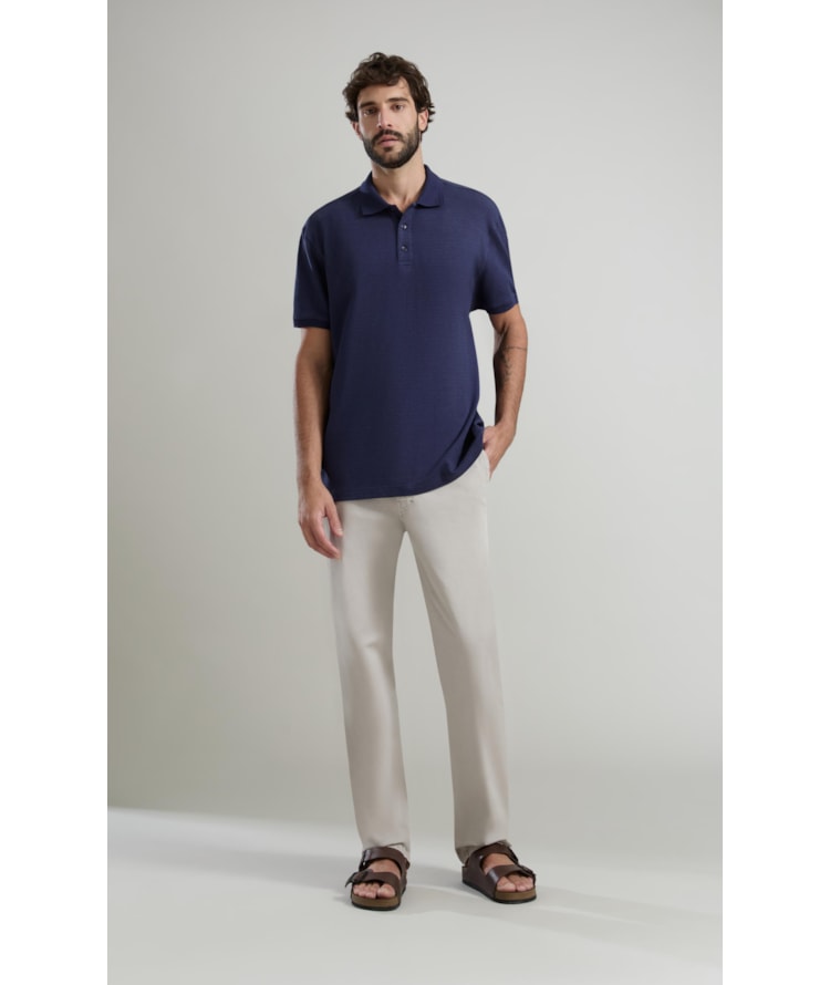 Polo Tricot Zest Mc Basic Fit Dark Navy