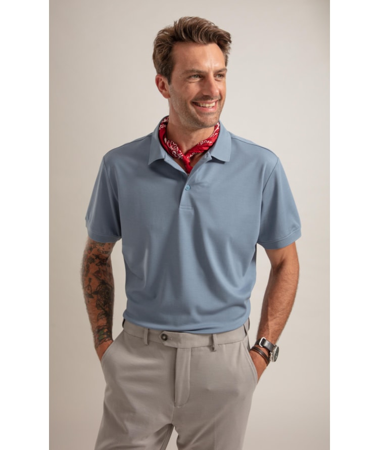 Polo Visconylon Classic Fit Azul Medio