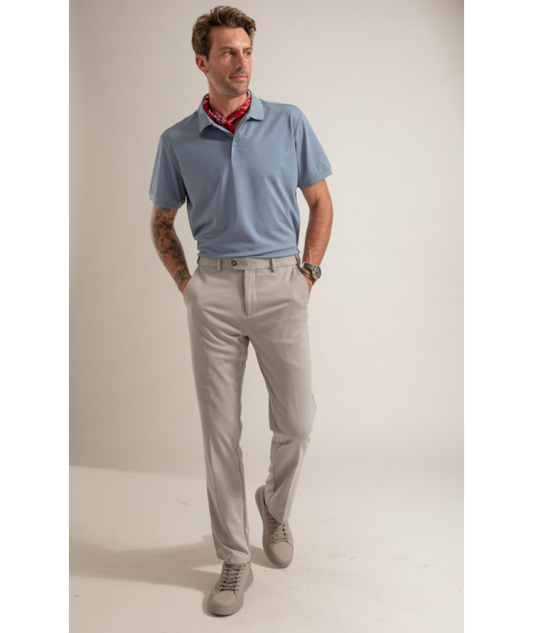 Polo Visconylon Classic Fit Azul Medio
