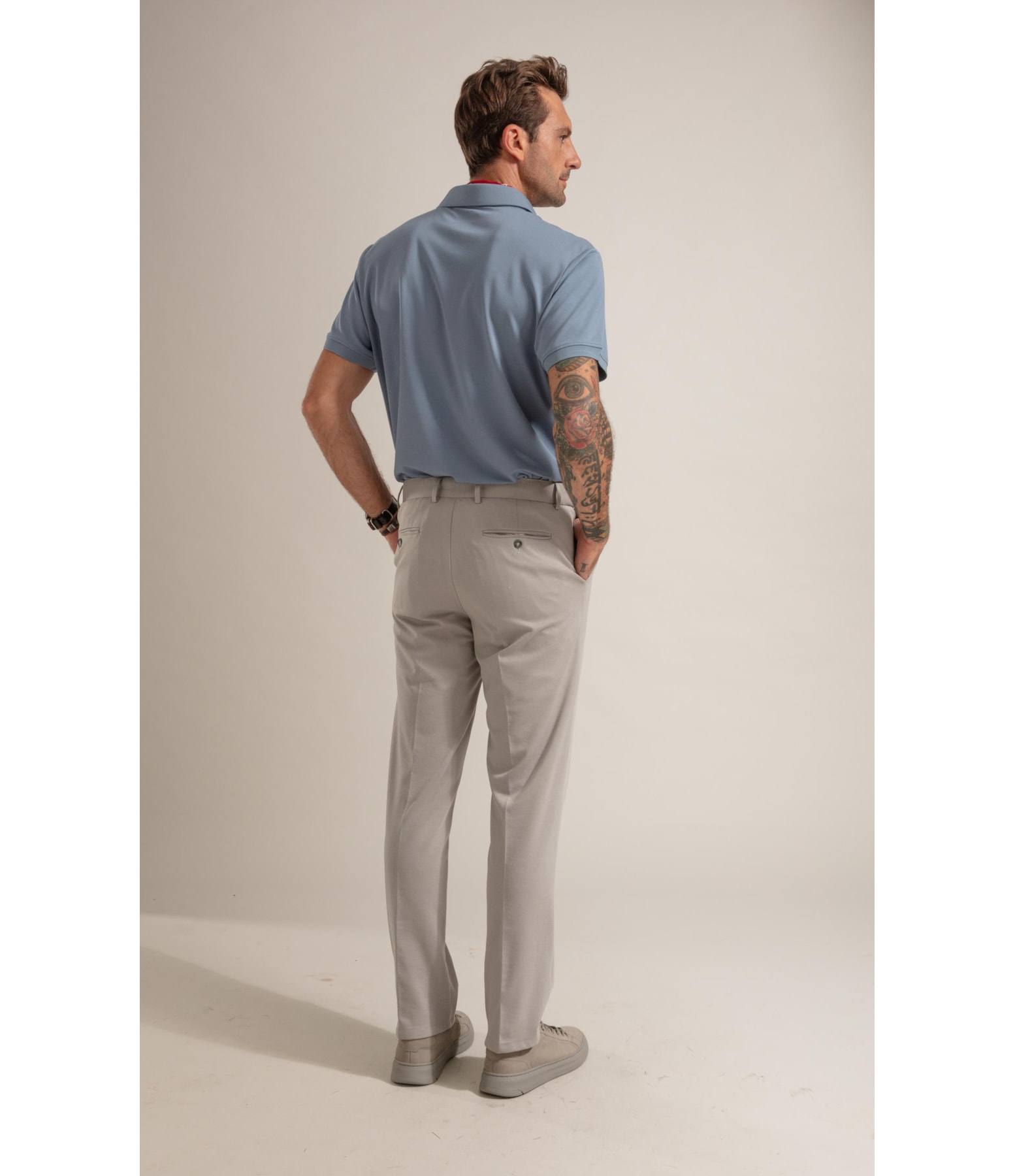 Polo Visconylon Classic Fit Azul Medio