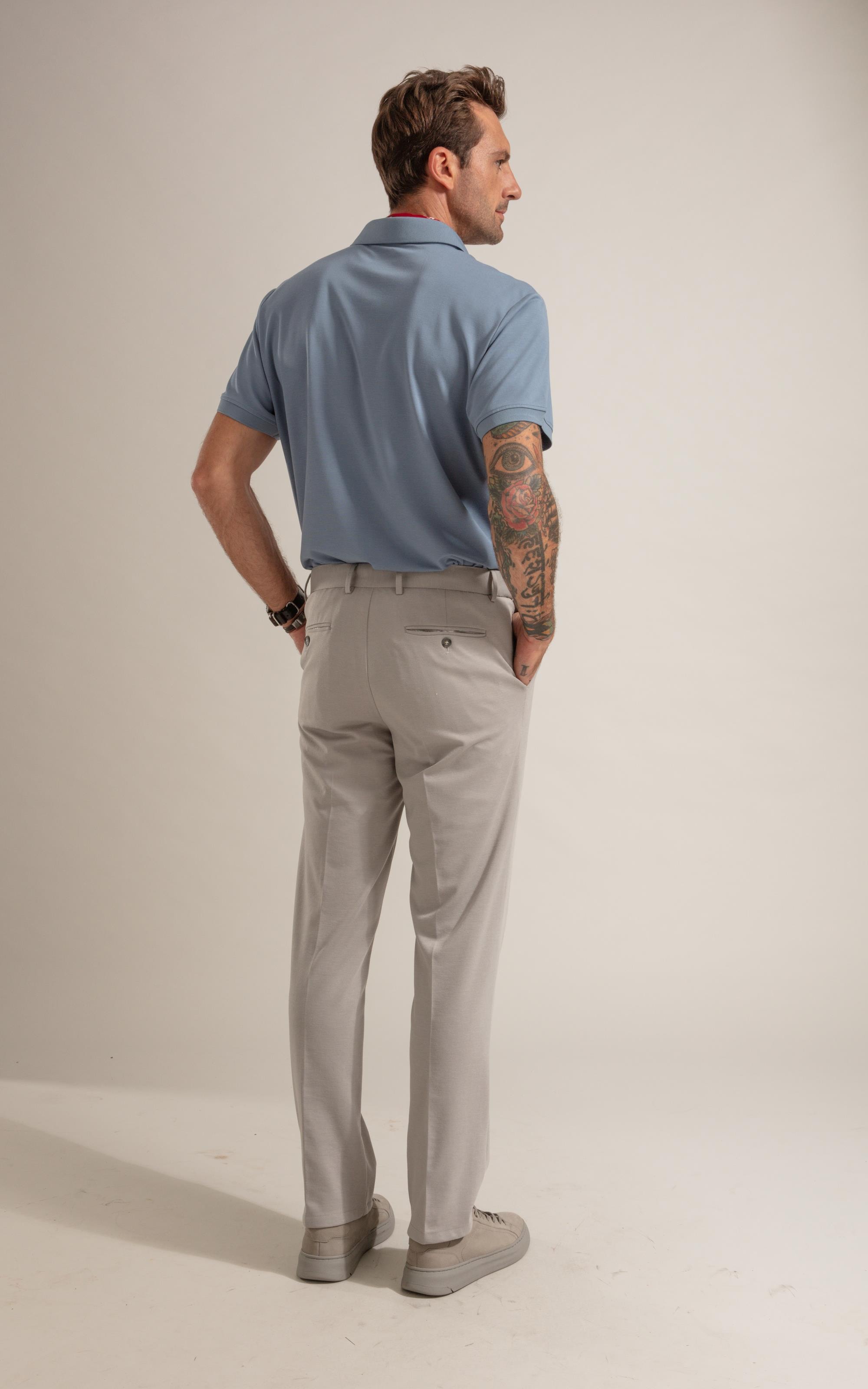 Polo Visconylon Classic Fit Azul Medio