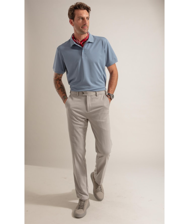 Polo Visconylon Classic Fit Azul Medio