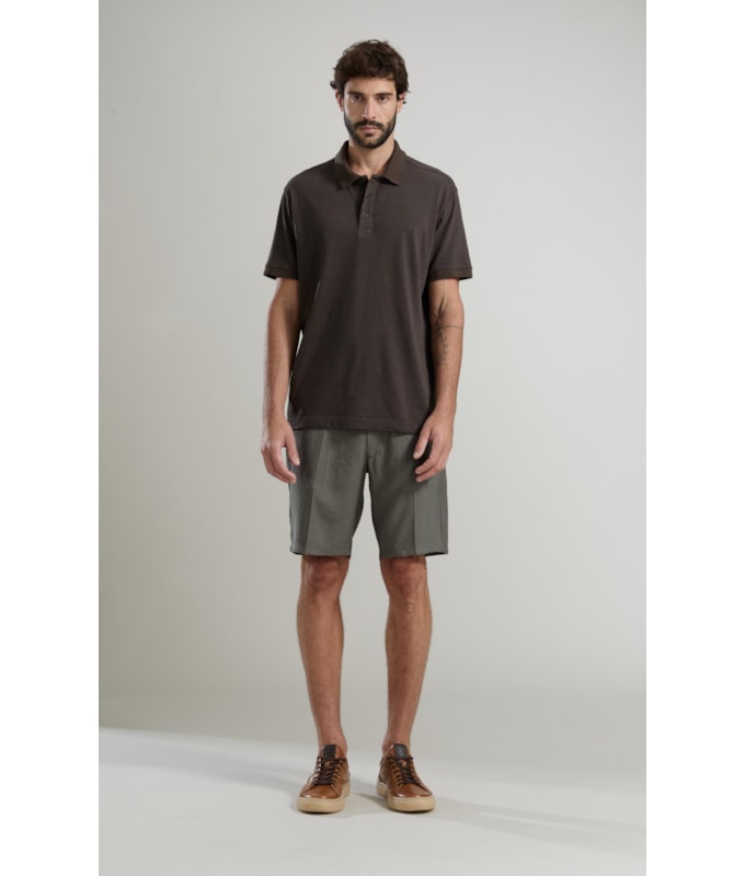 Polo Zebrinha Mc Basic Fit Tabaco