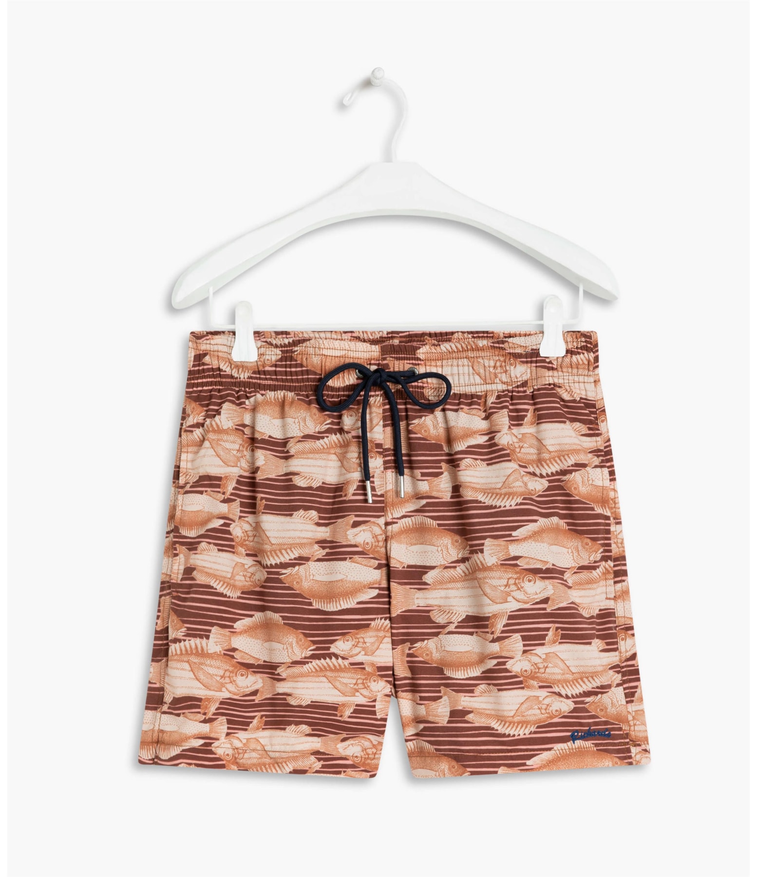 Printed Beach Short Smak Dark Brown