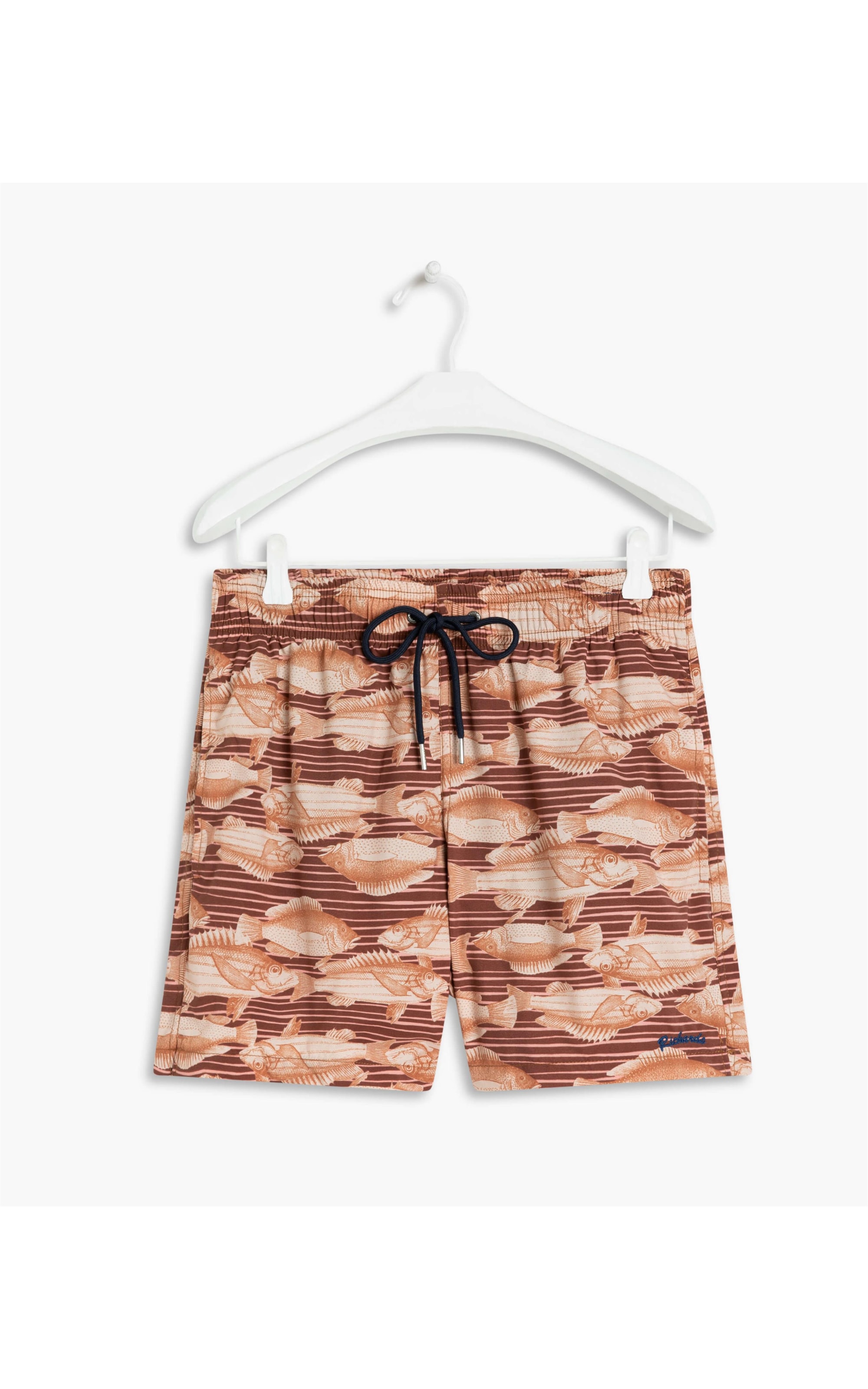 Printed Beach Short Smak Dark Brown