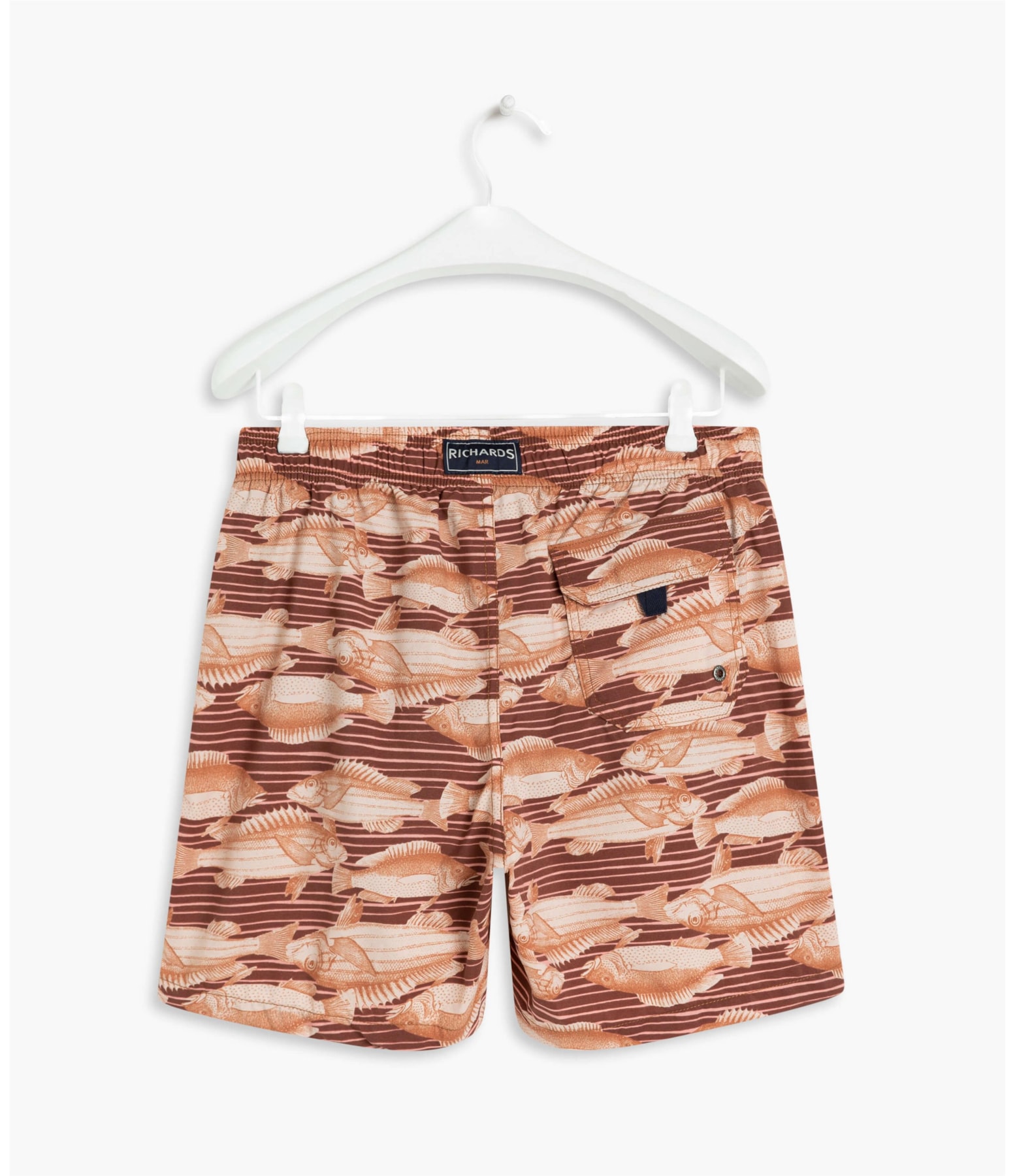 Printed Beach Short Smak Dark Brown