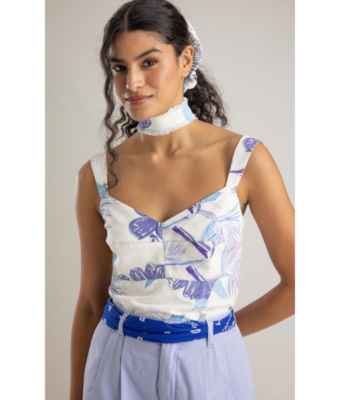 Regata Amelia Caete Linho Blend Branco