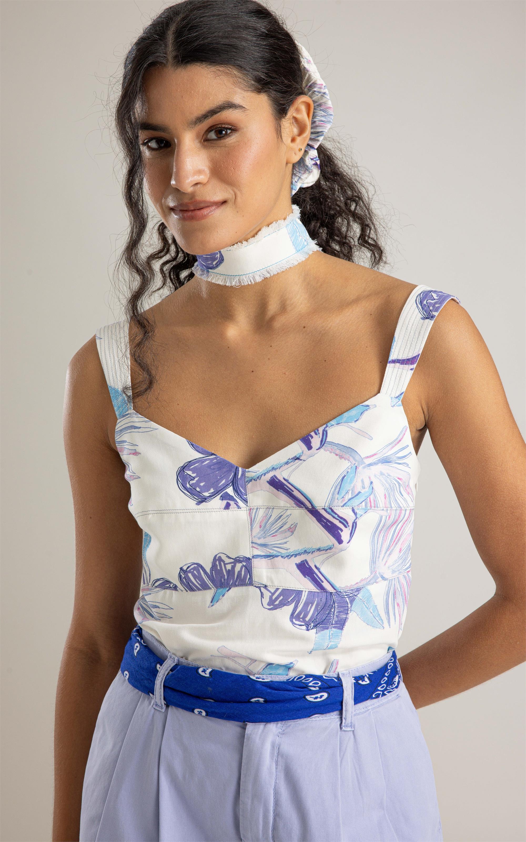 Regata Amelia Caete Linho Blend Branco