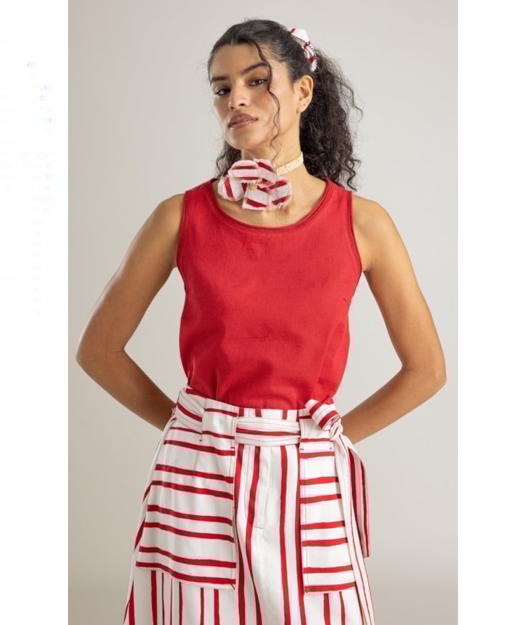 Regata Ana Linho Blend Cereja