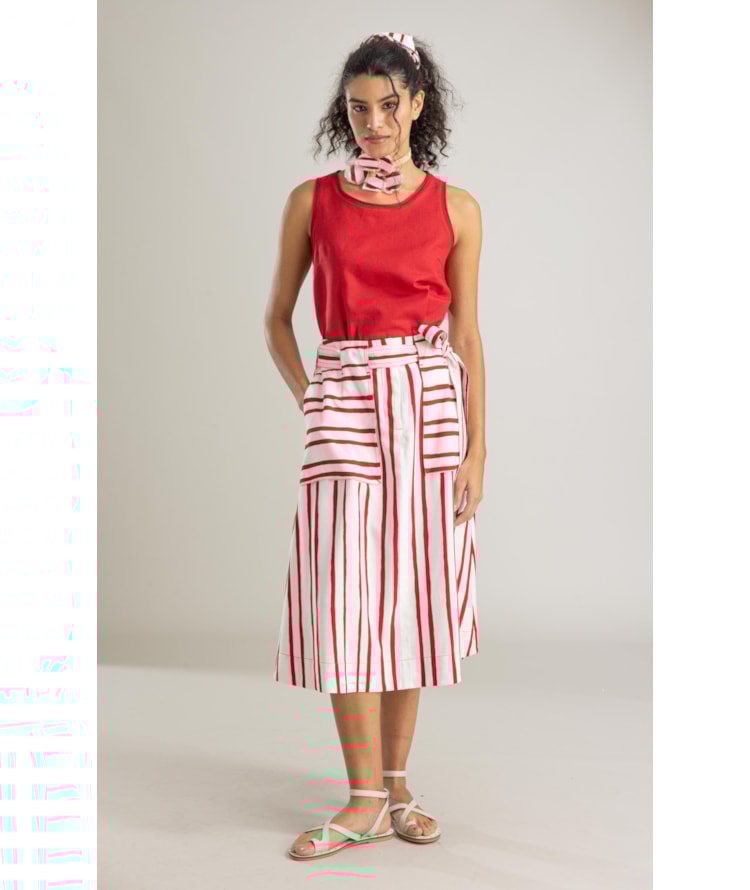 Regata Ana Linho Blend Cereja