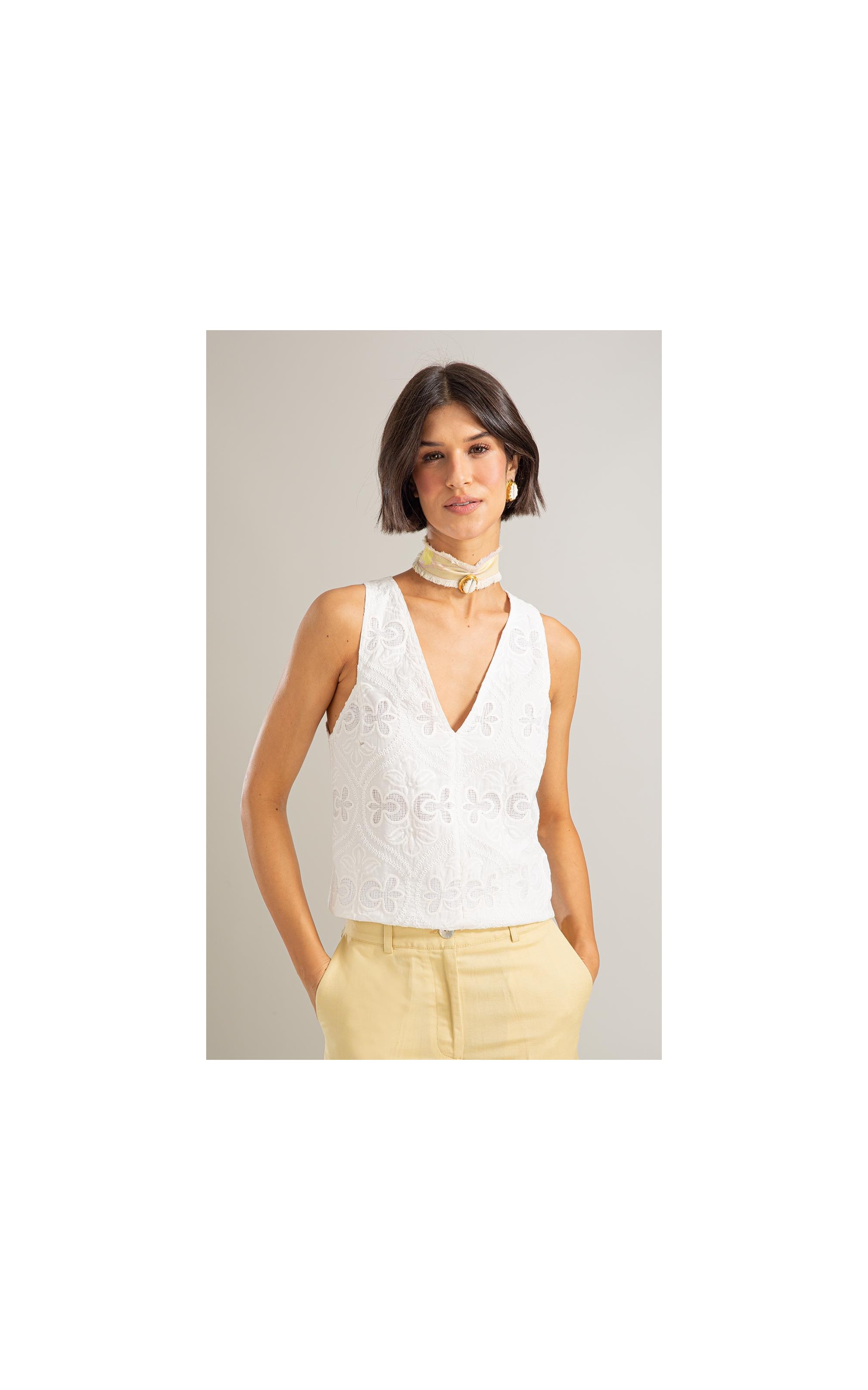 Regata Anne Laise Bordado Off White