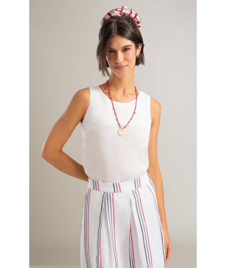 Regata Cleo Linho Branco