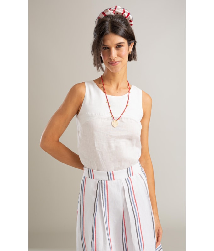 Regata Cleo Linho Branco