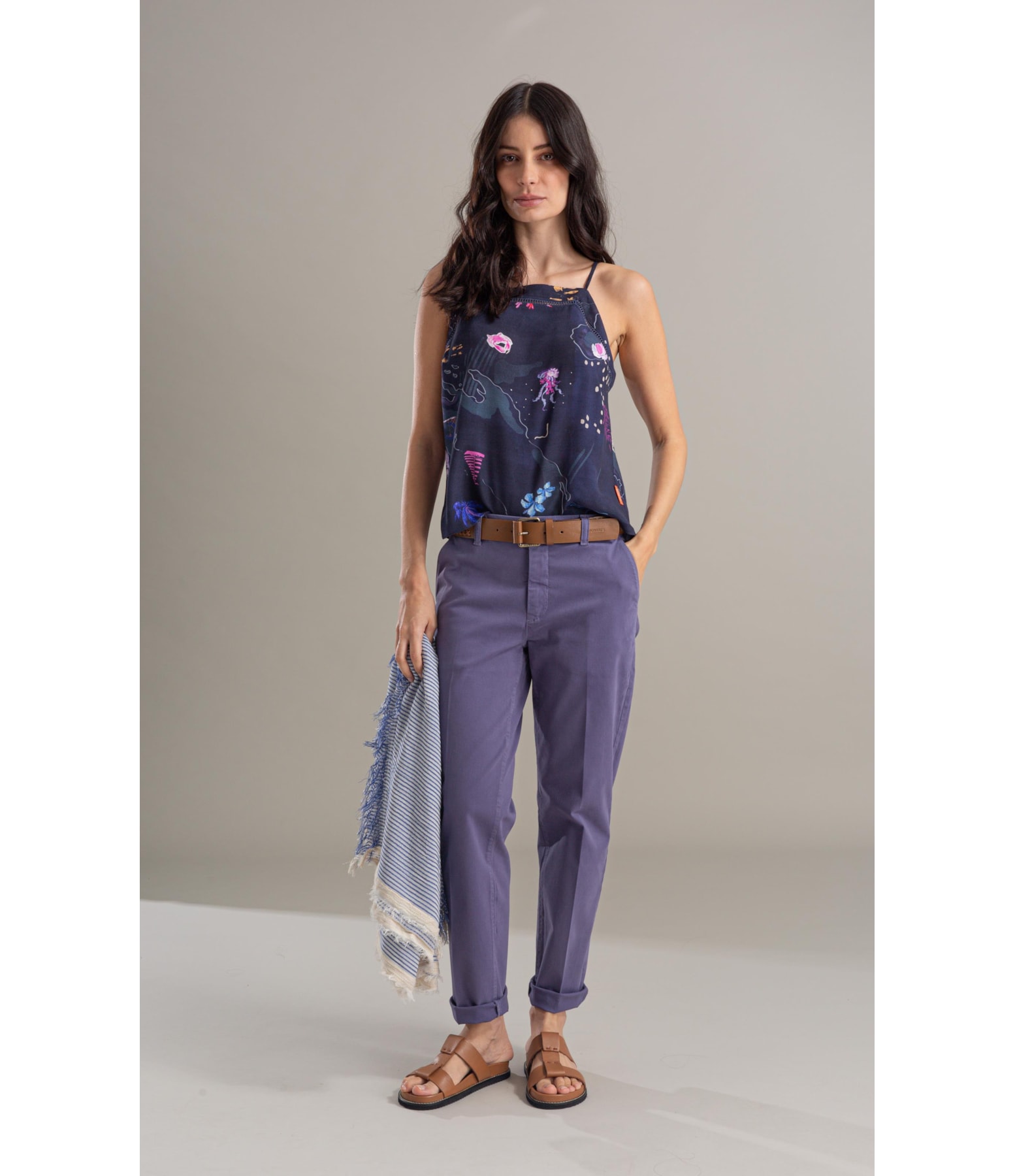 Regata Jin Mapa Viscose Dark Navy