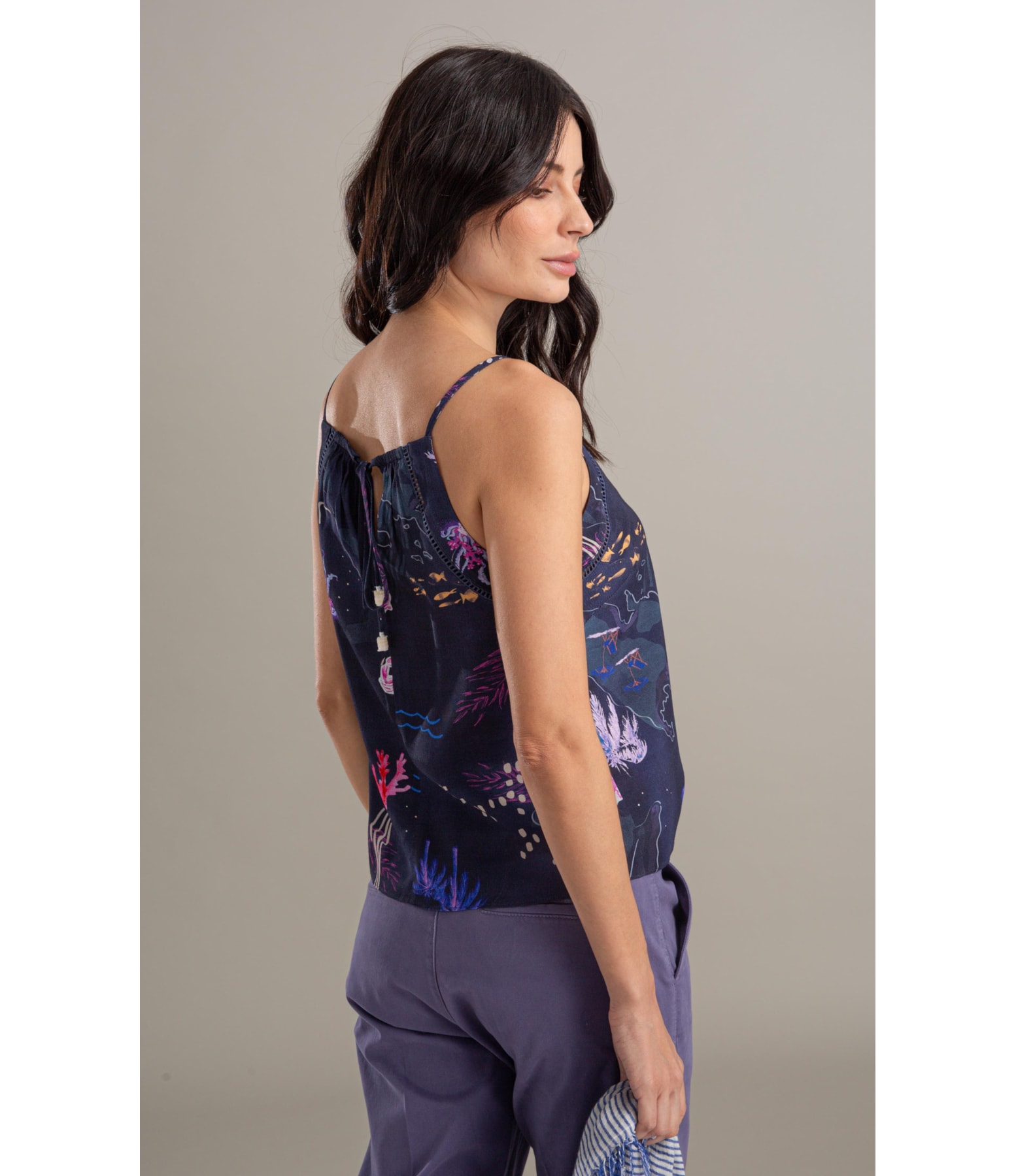 Regata Jin Mapa Viscose Dark Navy