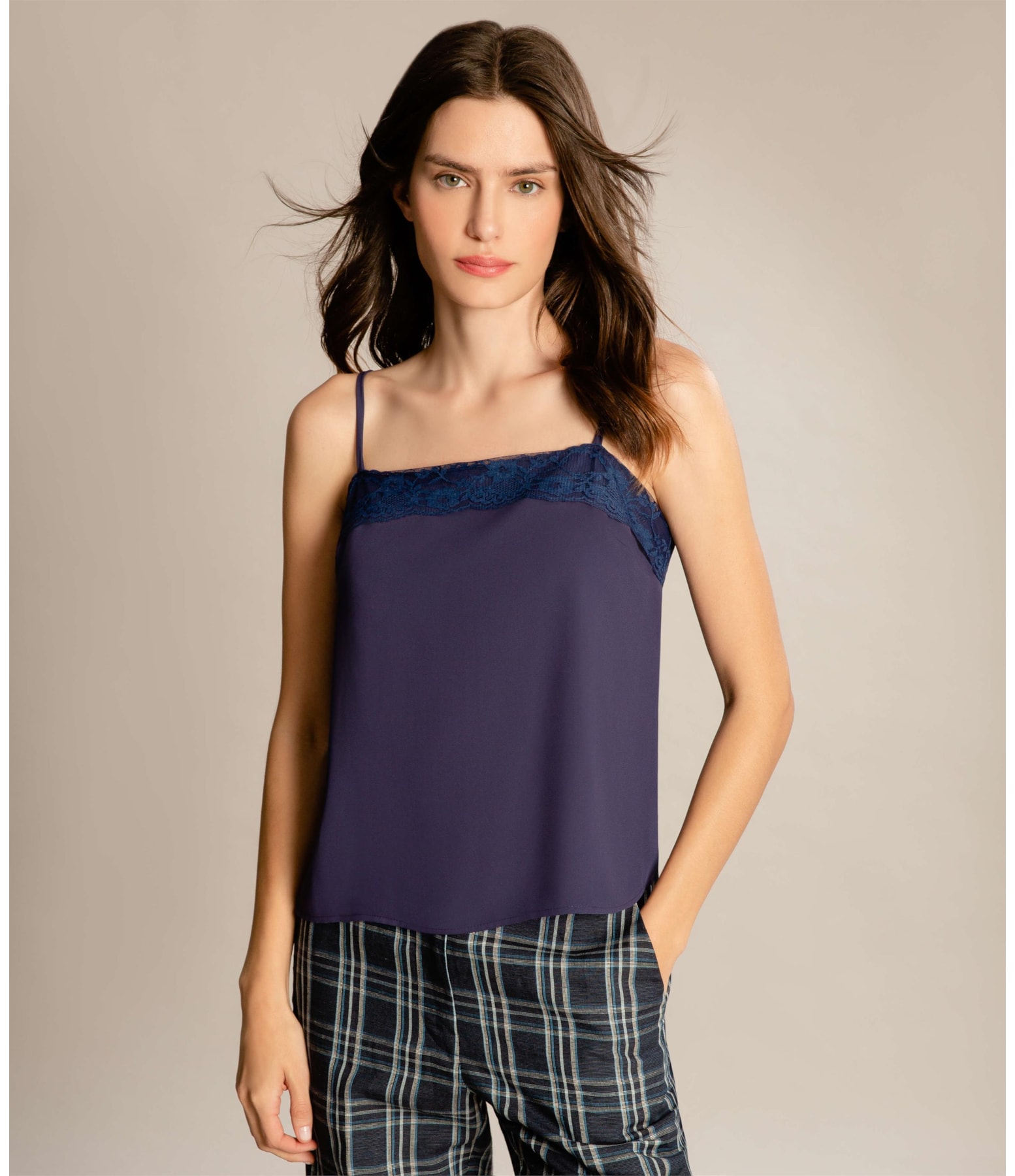Regata Joli Renda Lisa Dark Navy