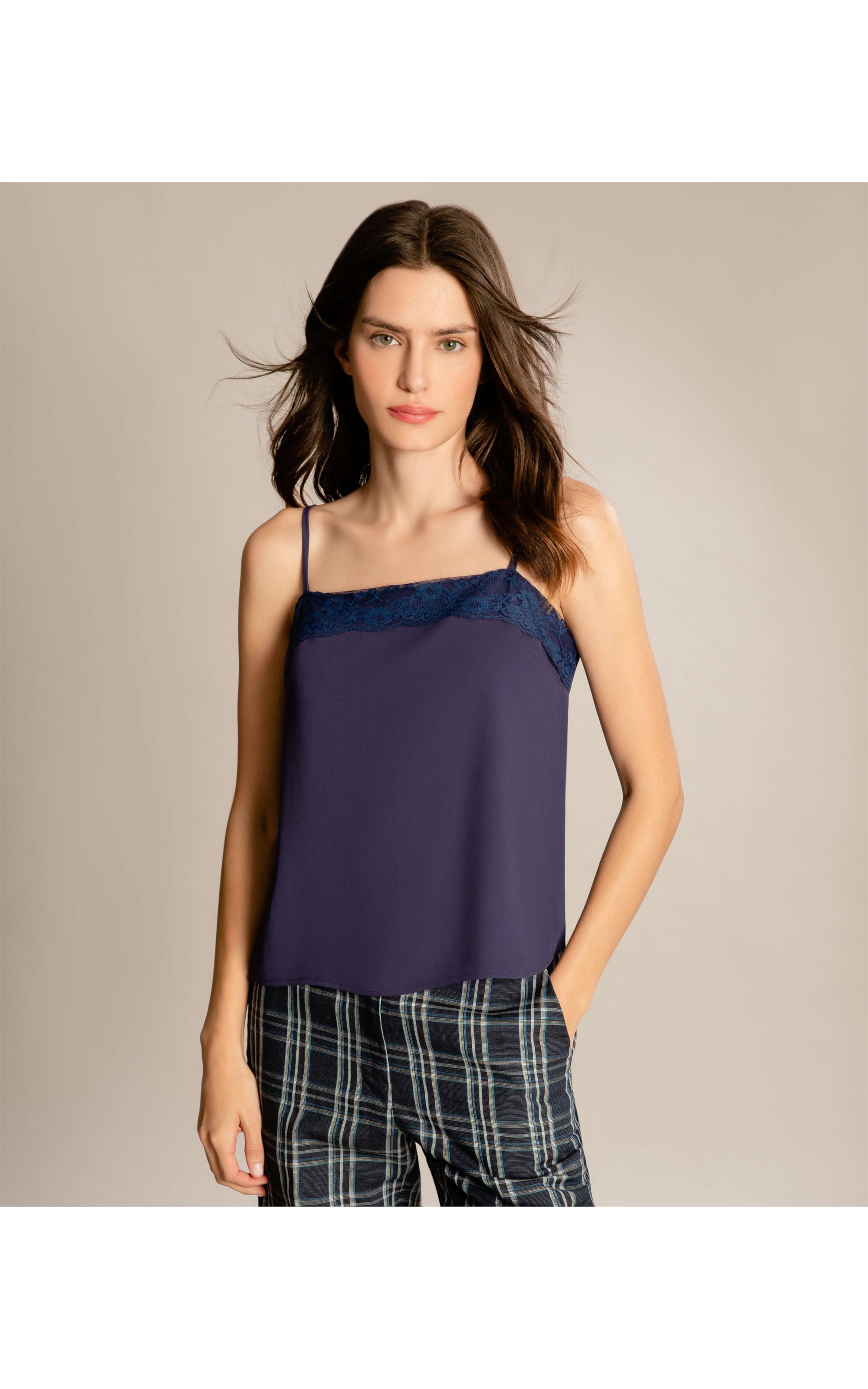Regata Joli Renda Lisa Dark Navy