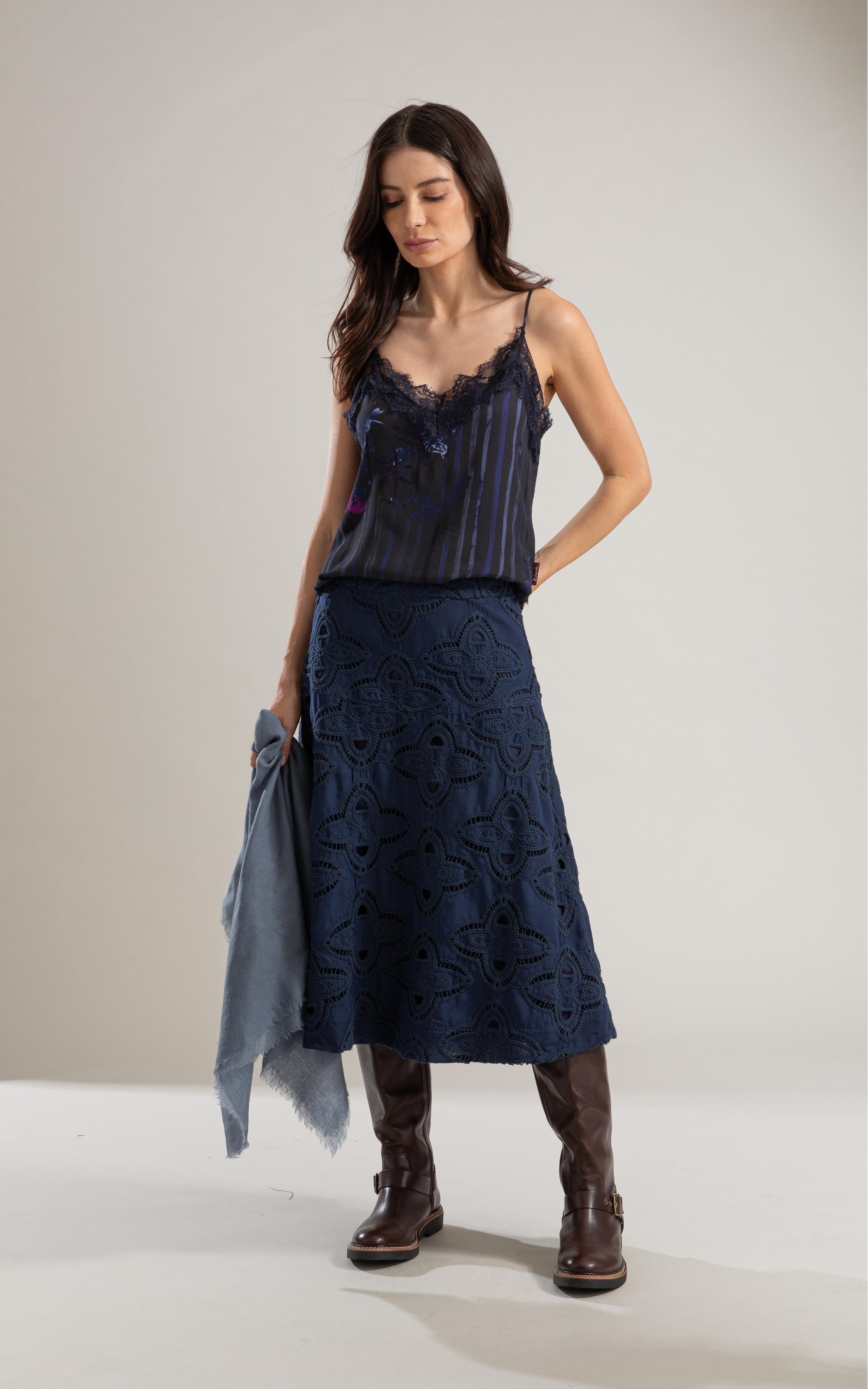 Regata Kate Floral Listra Dark Navy