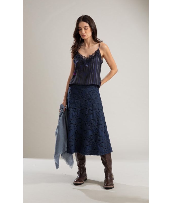 Regata Kate Floral Listra Dark Navy