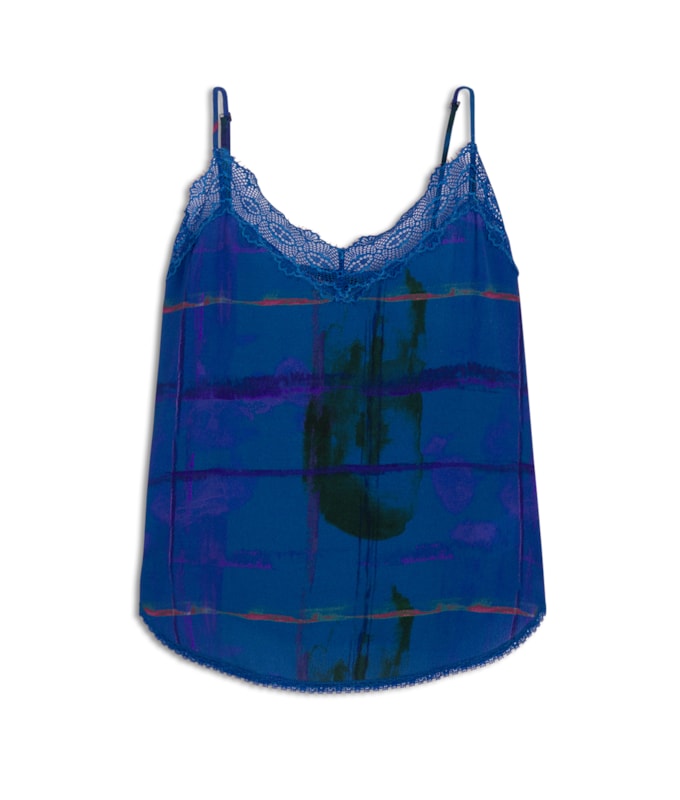 Regata Kate Xadrez Acqua Viscose Royal