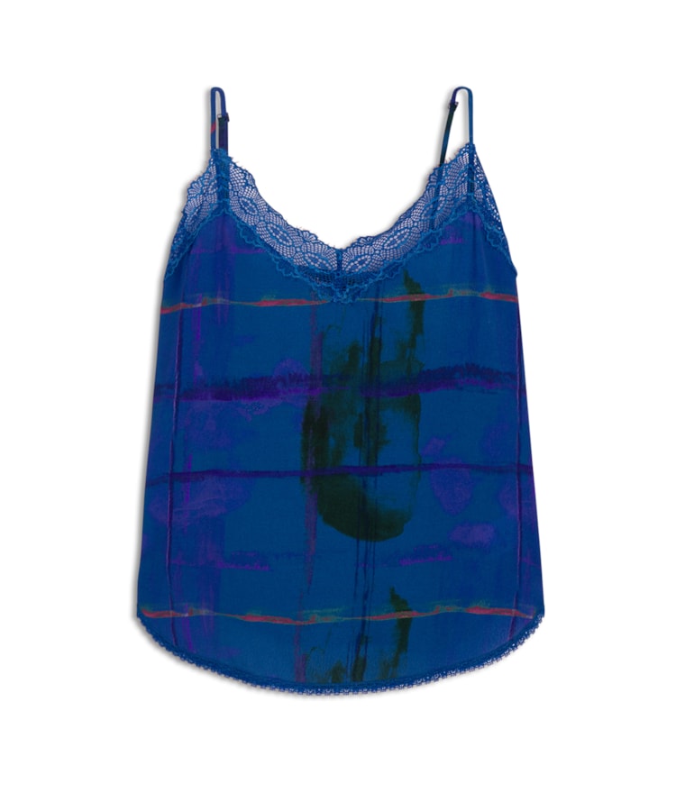 Regata Kate Xadrez Acqua Viscose Royal